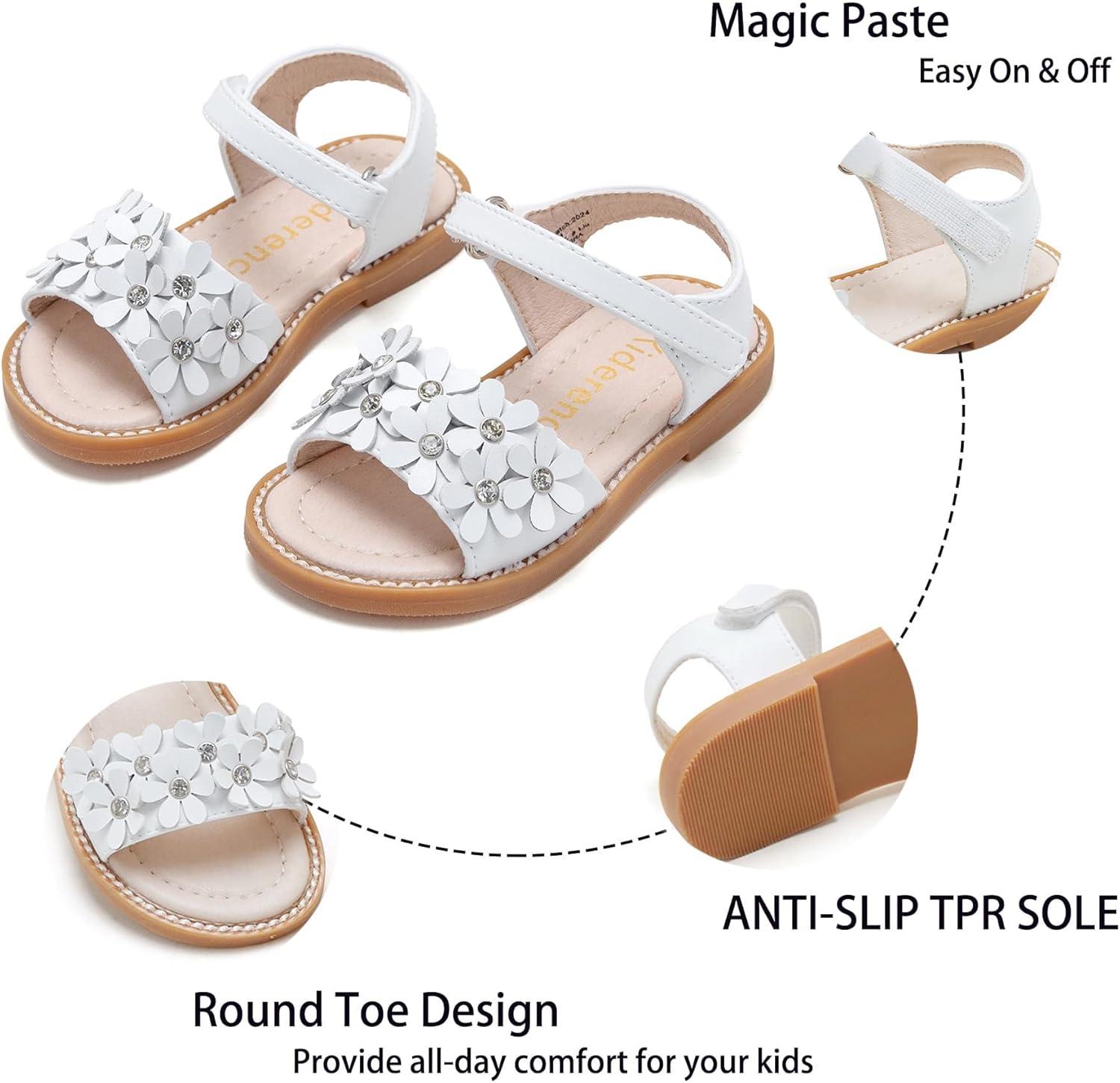 imageKiderence Toddler Girls Sandals Little Girls Kids Summer Shoes Toddler SandalsCk935 White