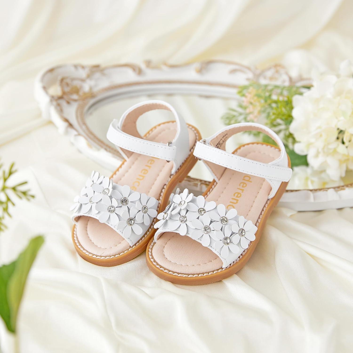 imageKiderence Toddler Girls Sandals Little Girls Kids Summer Shoes Toddler SandalsCk935 White