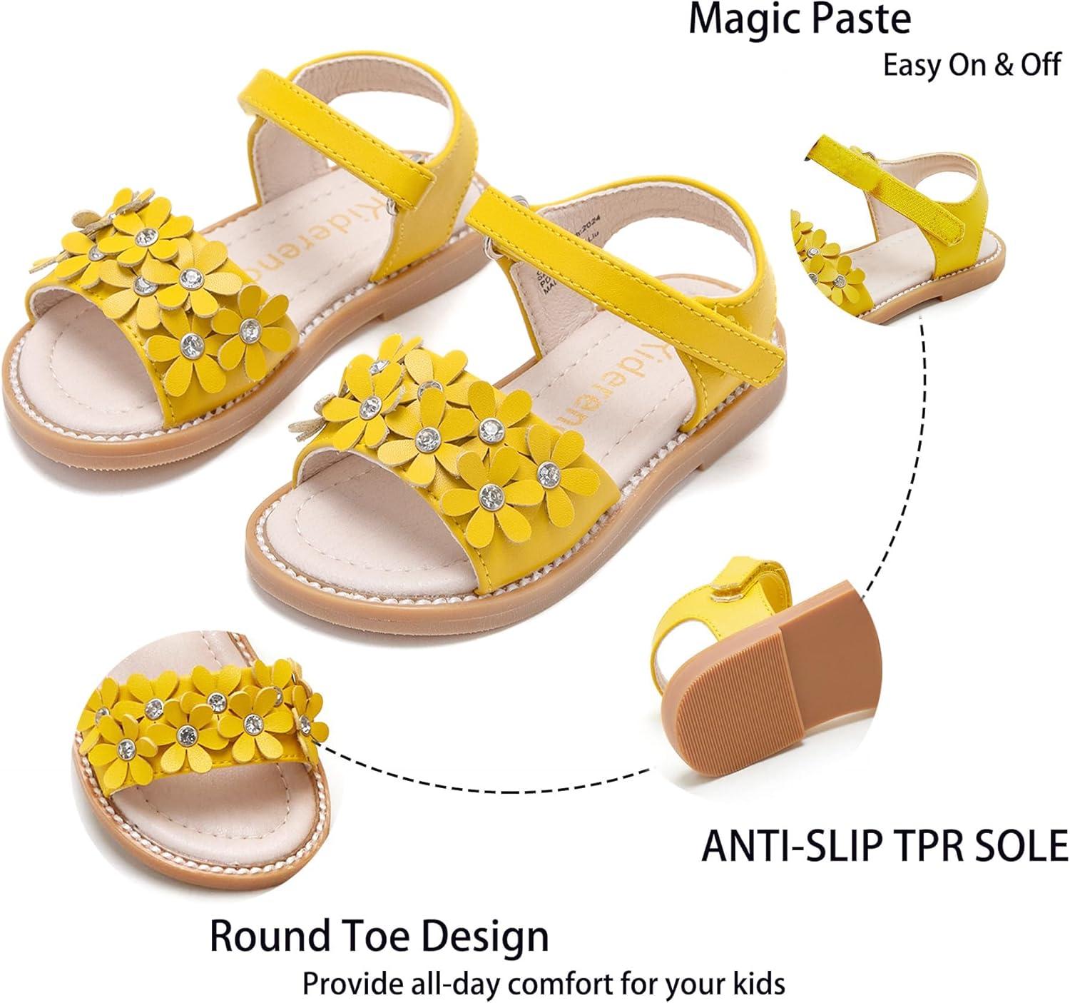 imageKiderence Toddler Girls Sandals Little Girls Kids Summer Shoes Toddler SandalsCk935 Yellow