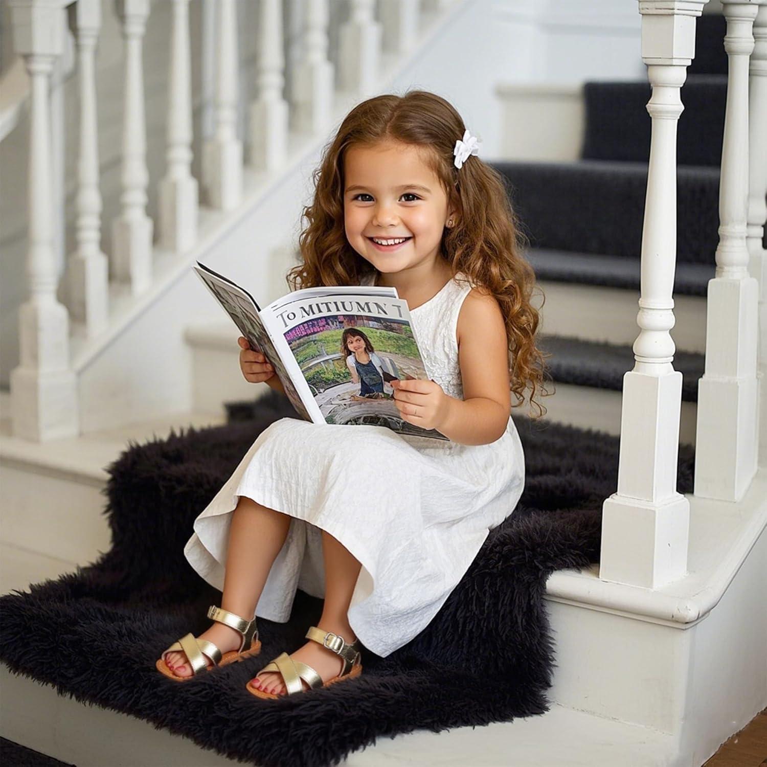 imageKiderence Toddler Girls Sandals Little Girls Kids Summer Shoes Toddler SandalsF619 Gold