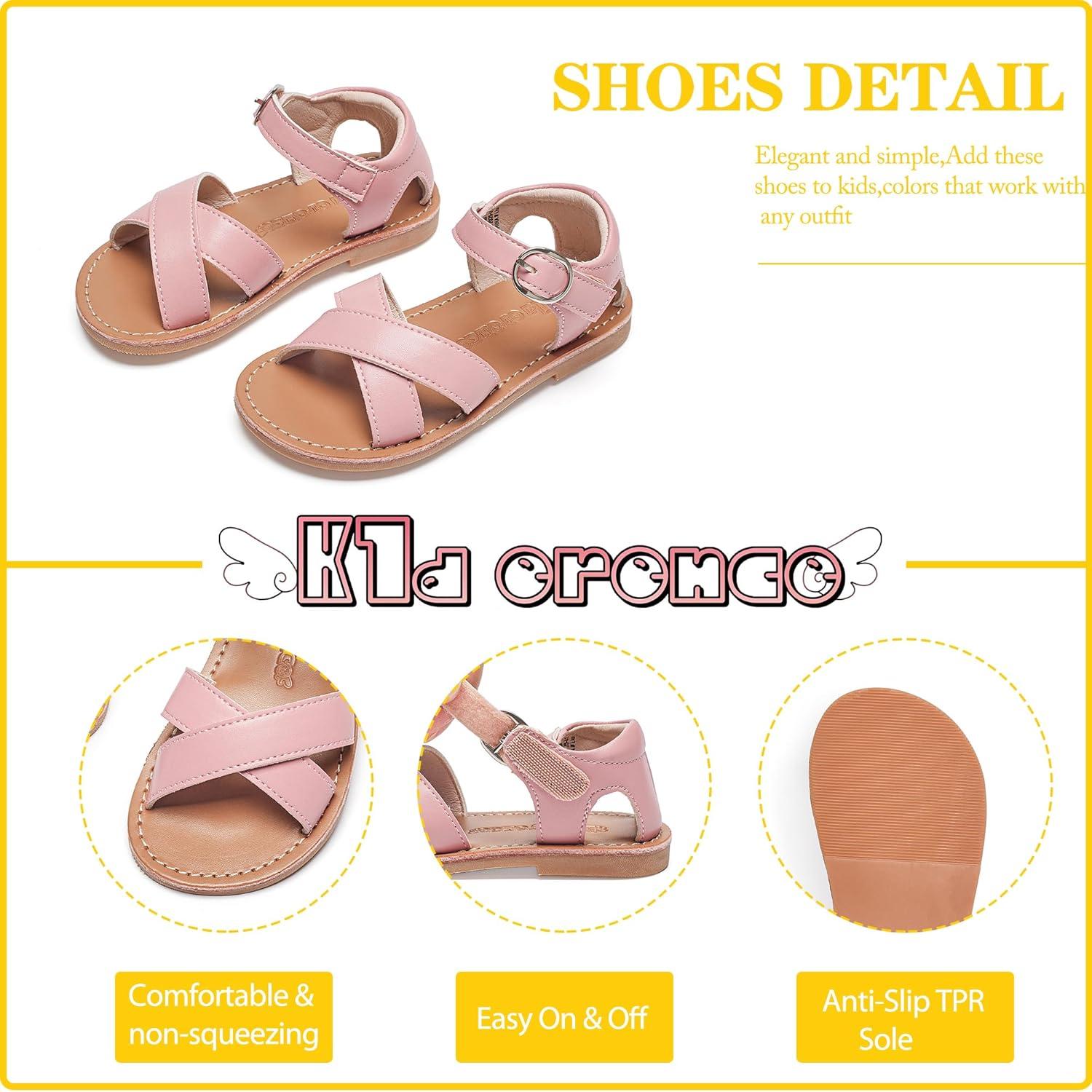 imageKiderence Toddler Girls Sandals Little Girls Kids Summer Shoes Toddler SandalsF619 Pink
