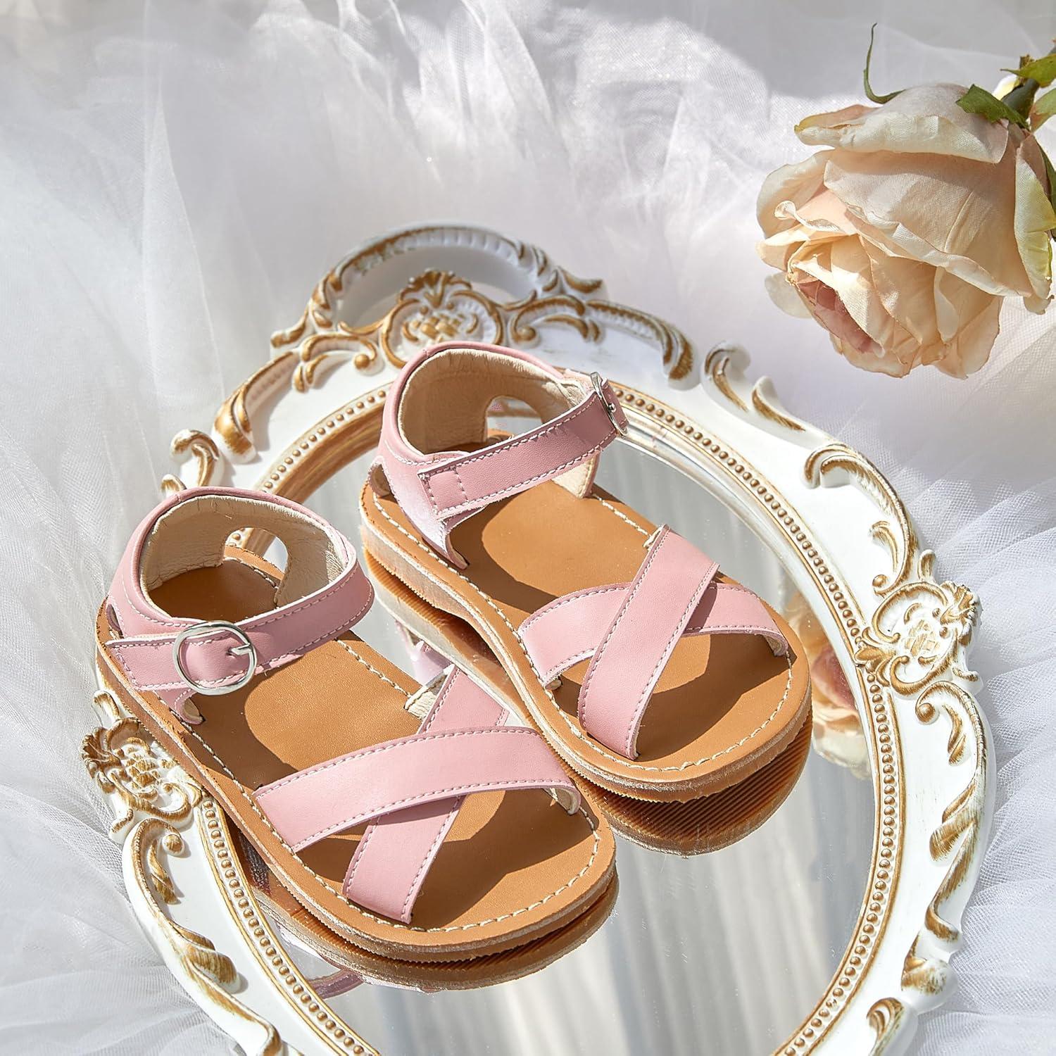 imageKiderence Toddler Girls Sandals Little Girls Kids Summer Shoes Toddler SandalsF619 Pink