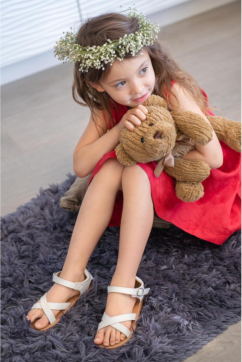 imageKiderence Toddler Girls Sandals Little Girls Kids Summer Shoes Toddler SandalsF619 White