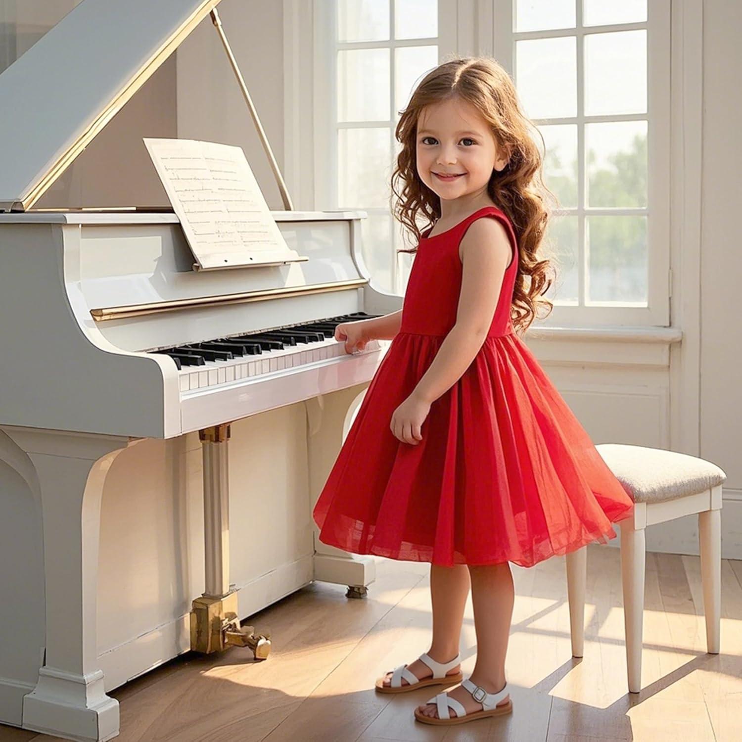 imageKiderence Toddler Girls Sandals Little Girls Kids Summer Shoes Toddler SandalsF619 White