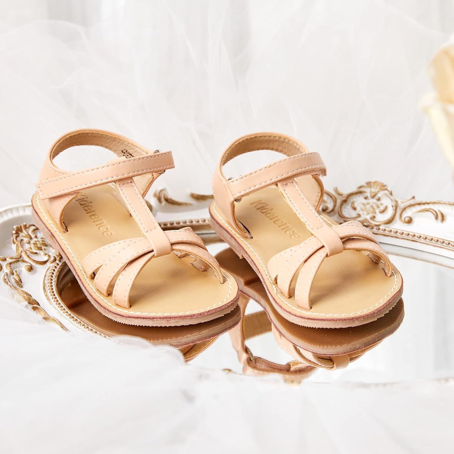 imageKiderence Toddler Girls Sandals Little Girls Kids Summer Shoes Toddler SandalsF628 Nude