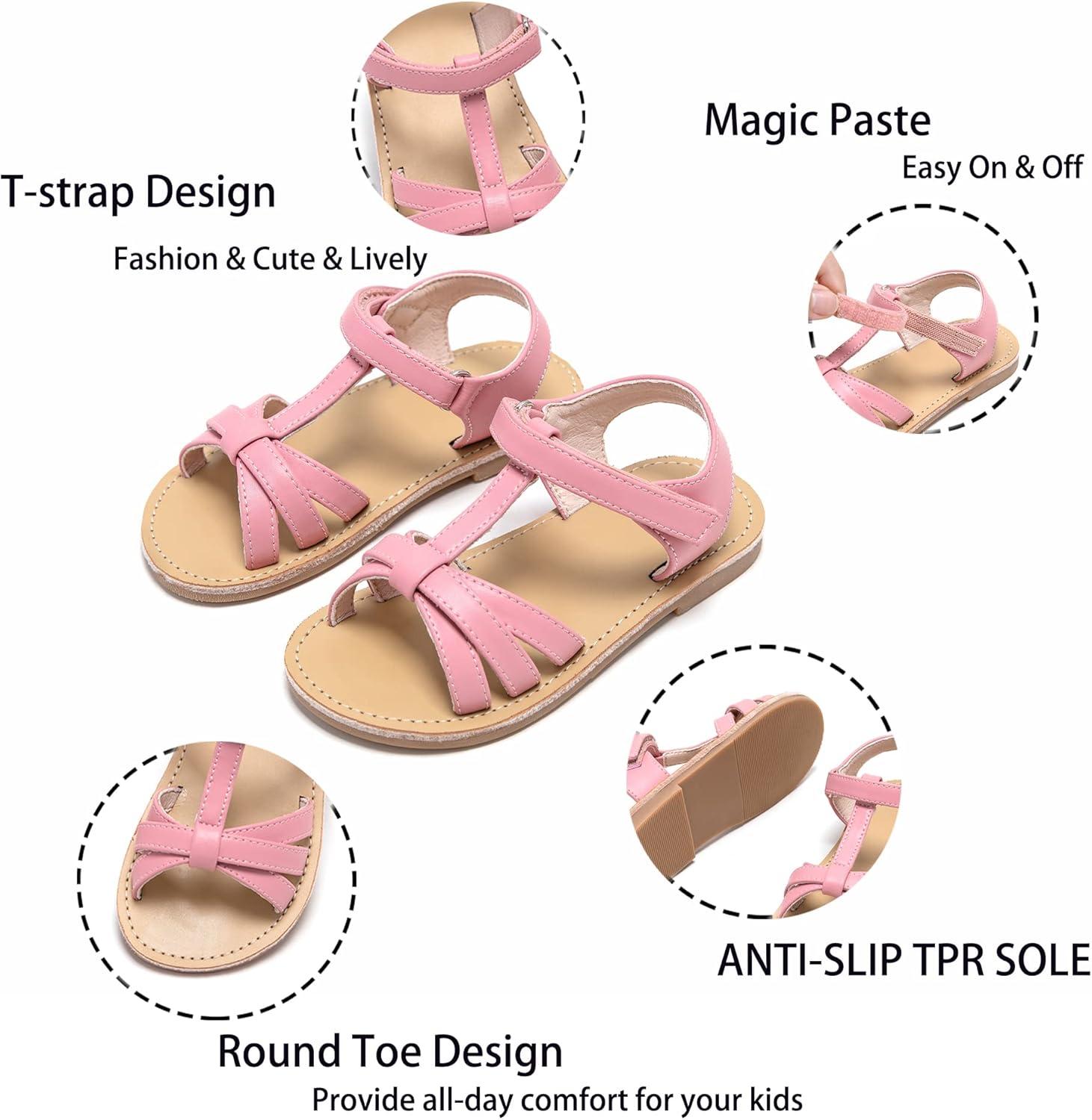 imageKiderence Toddler Girls Sandals Little Girls Kids Summer Shoes Toddler SandalsF628 Pink