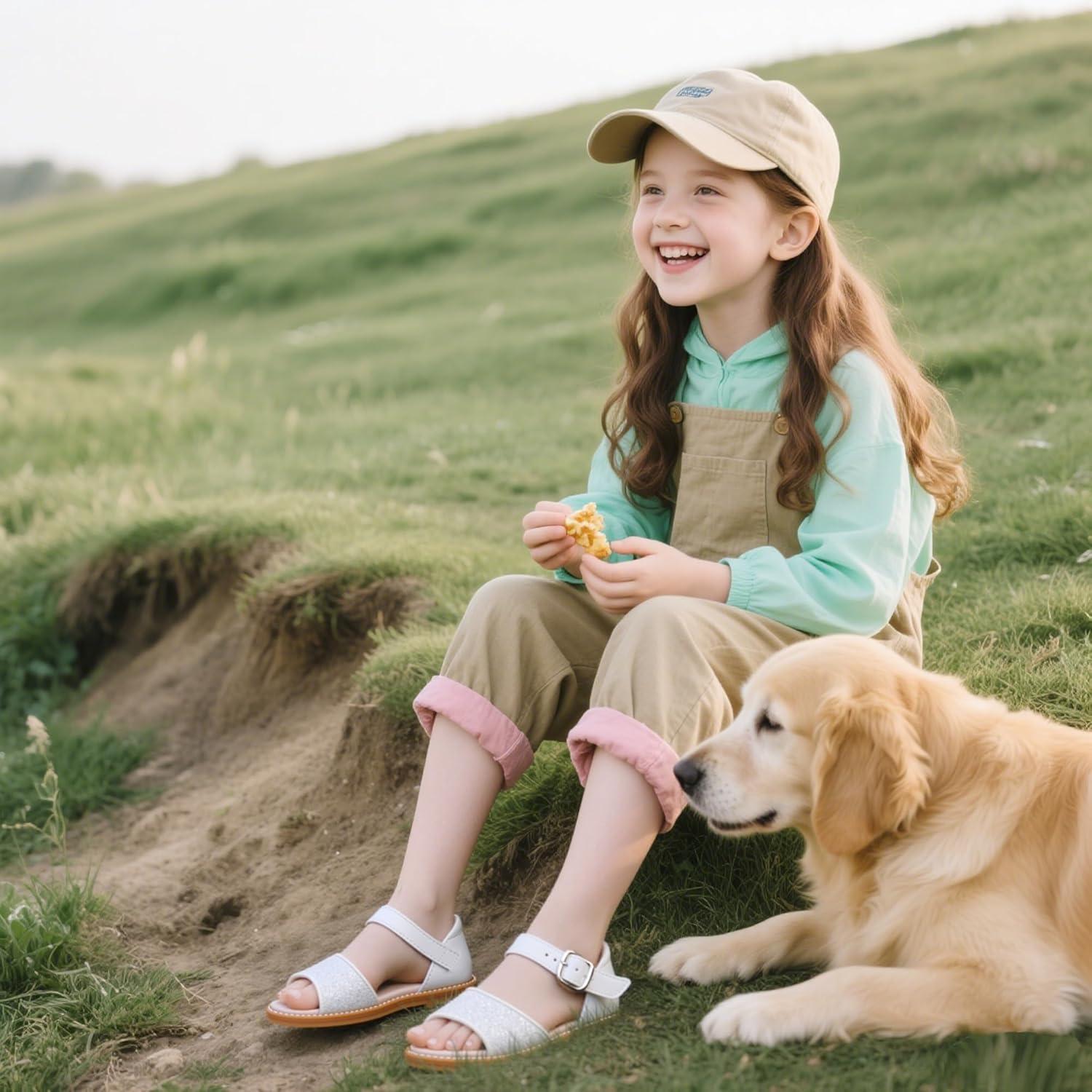 imageKiderence Toddler Girls Sandals Little Girls Kids Summer Shoes Toddler SandalsFk680 White