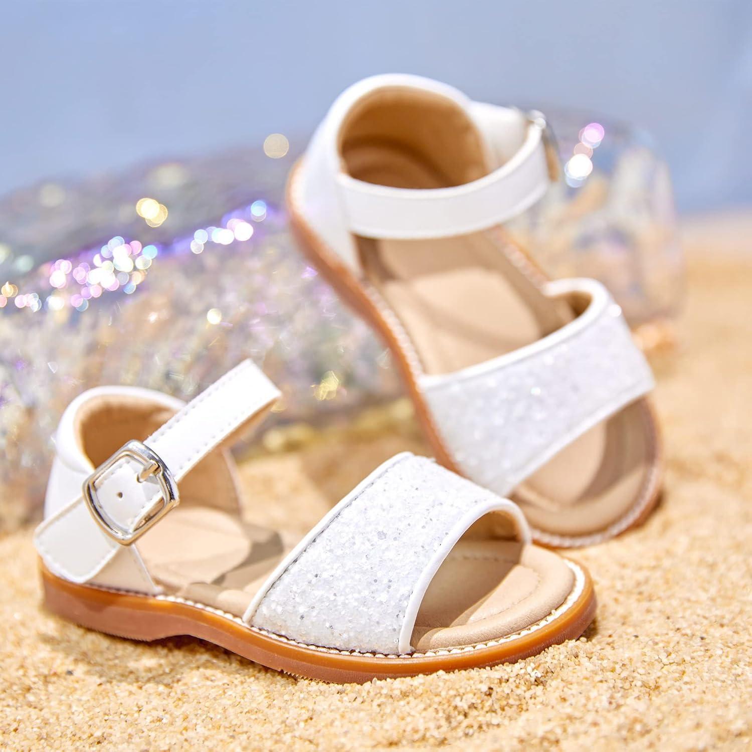 imageKiderence Toddler Girls Sandals Little Girls Kids Summer Shoes Toddler SandalsFk680 White