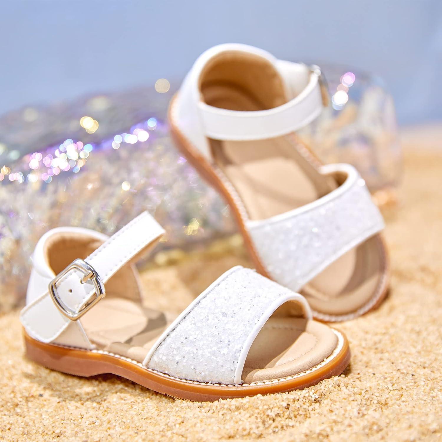 imageKiderence Toddler Girls Sandals Little Girls Kids Summer Shoes Toddler SandalsFk680 White