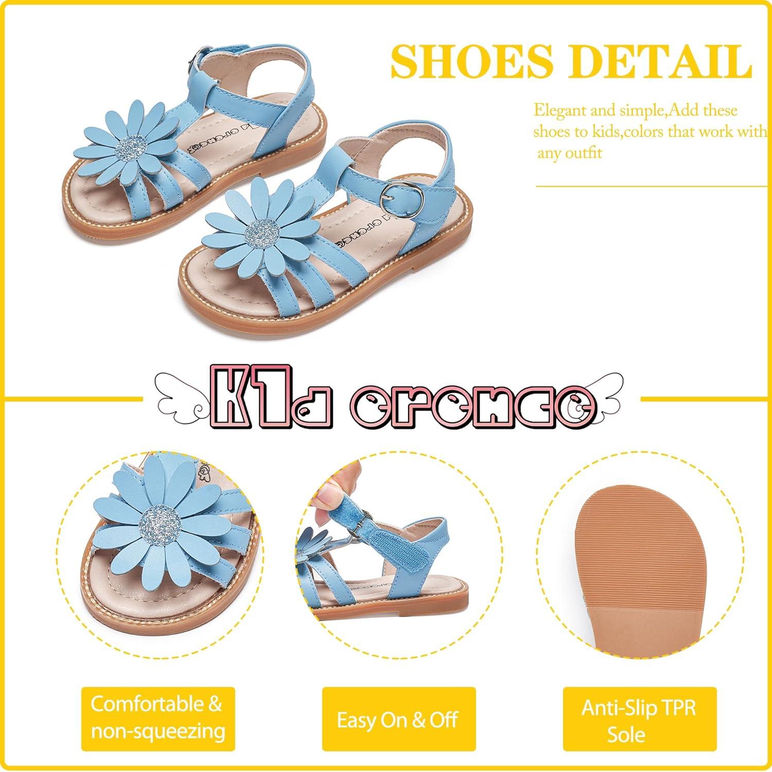 imageKiderence Toddler Girls Sandals Little Girls Kids Summer Shoes Toddler SandalsFk681 Blue