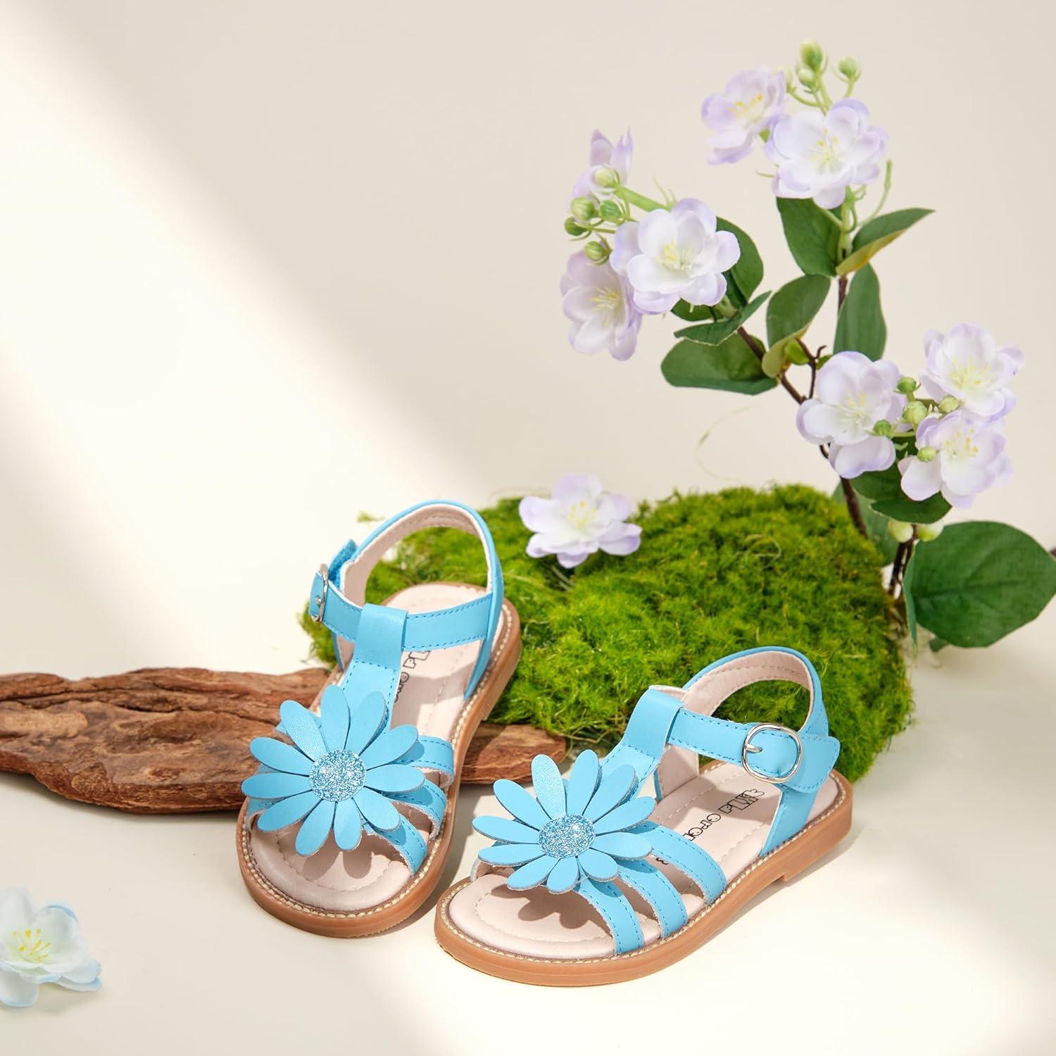 imageKiderence Toddler Girls Sandals Little Girls Kids Summer Shoes Toddler SandalsFk681 Blue