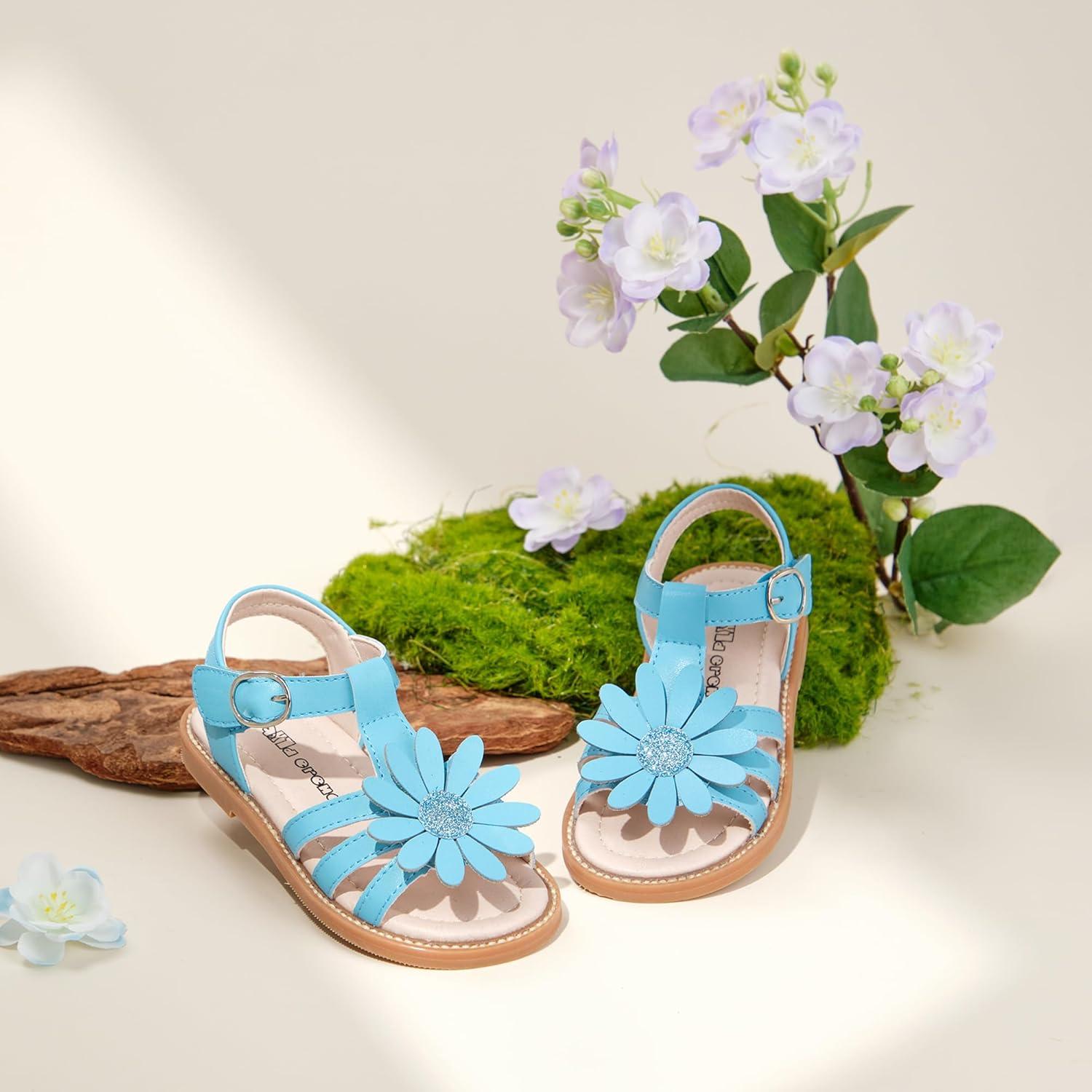 imageKiderence Toddler Girls Sandals Little Girls Kids Summer Shoes Toddler SandalsFk681 Blue