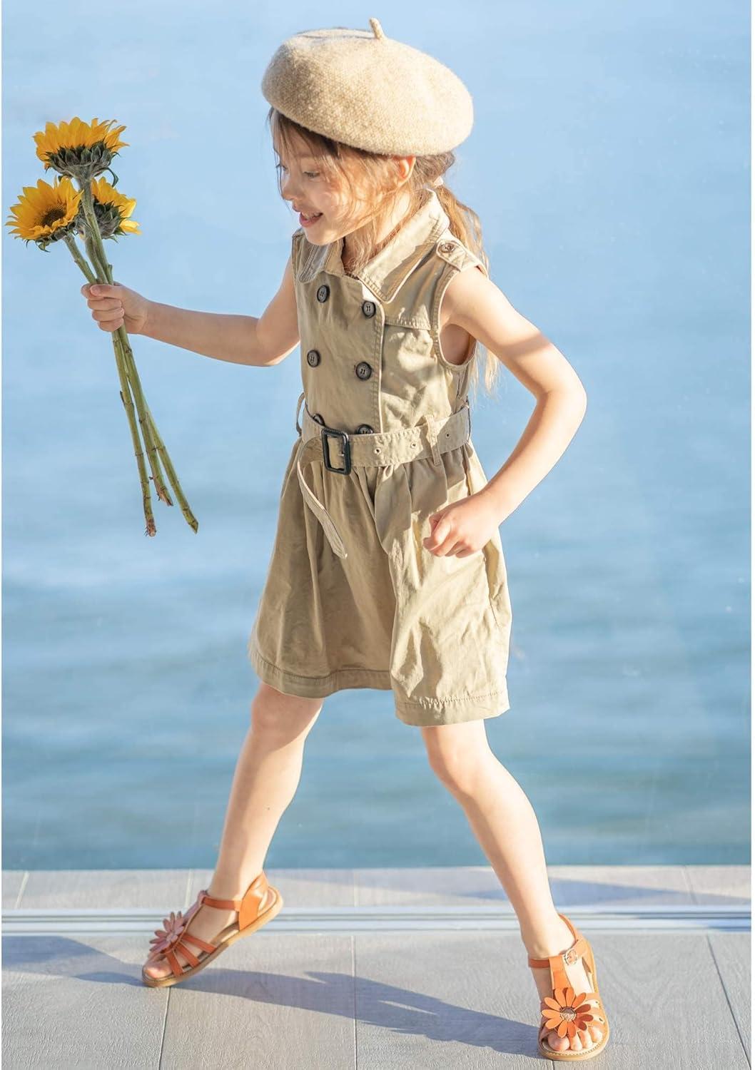 imageKiderence Toddler Girls Sandals Little Girls Kids Summer Shoes Toddler SandalsFk681 Brown