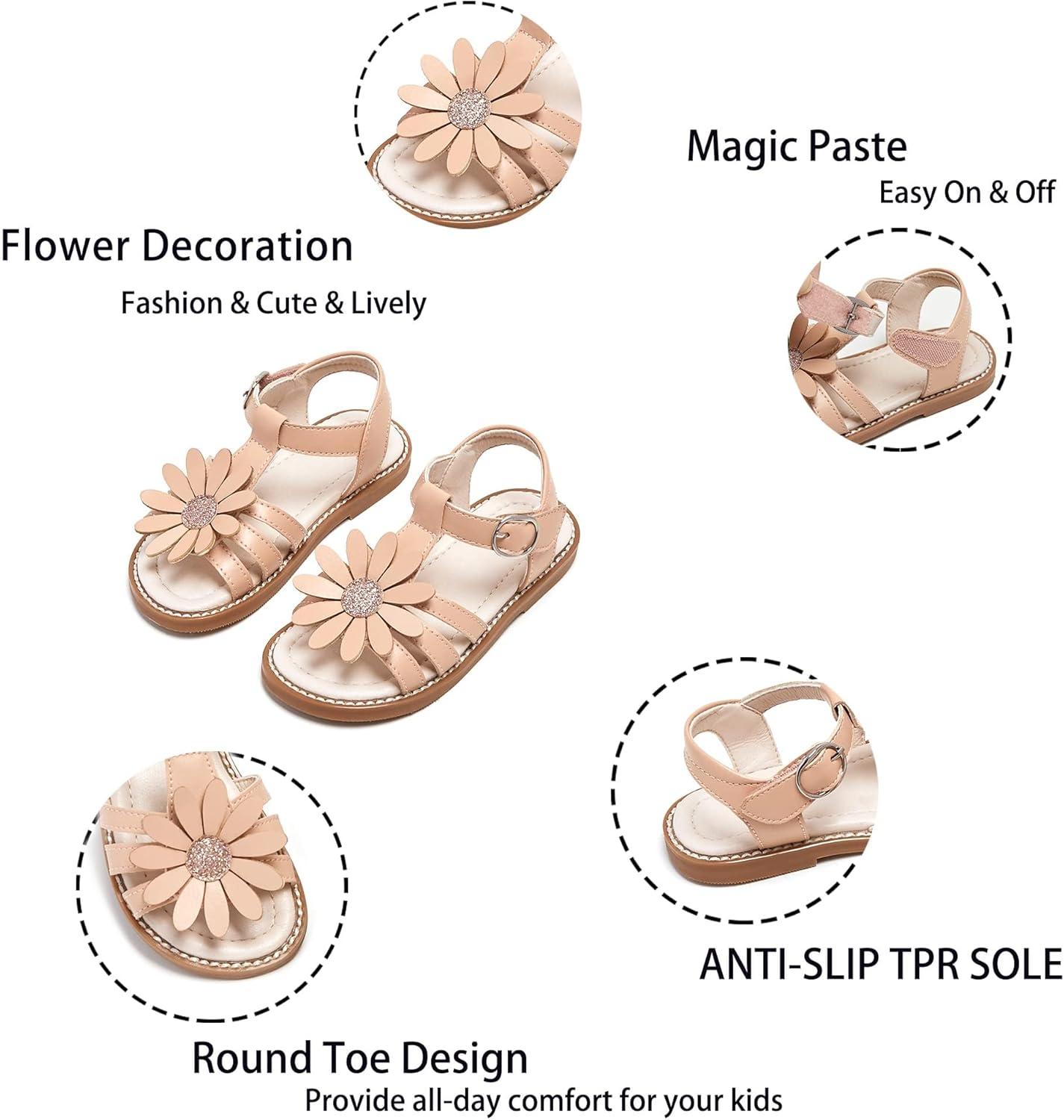 imageKiderence Toddler Girls Sandals Little Girls Kids Summer Shoes Toddler SandalsFk681 Nude