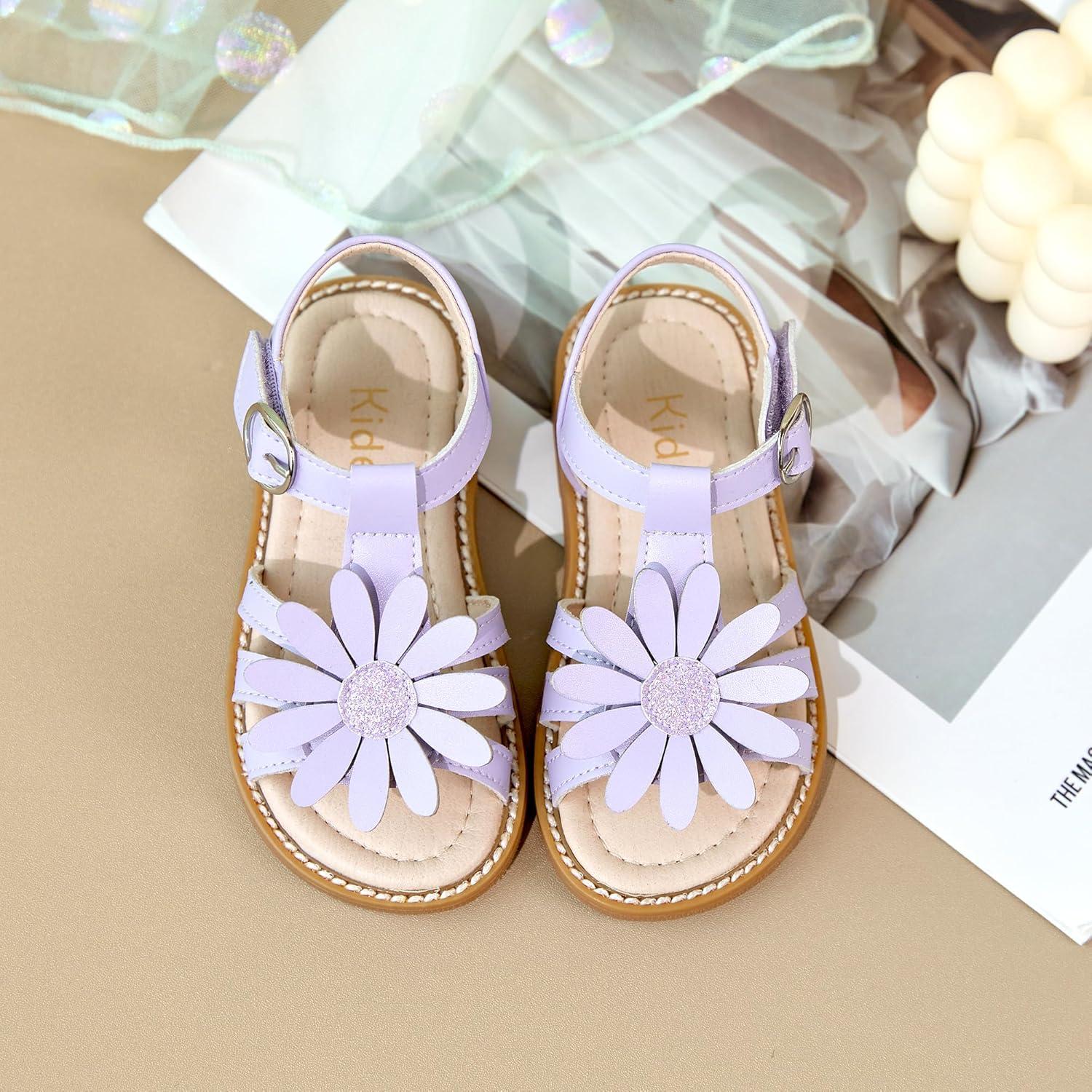 imageKiderence Toddler Girls Sandals Little Girls Kids Summer Shoes Toddler SandalsFk681 Purple