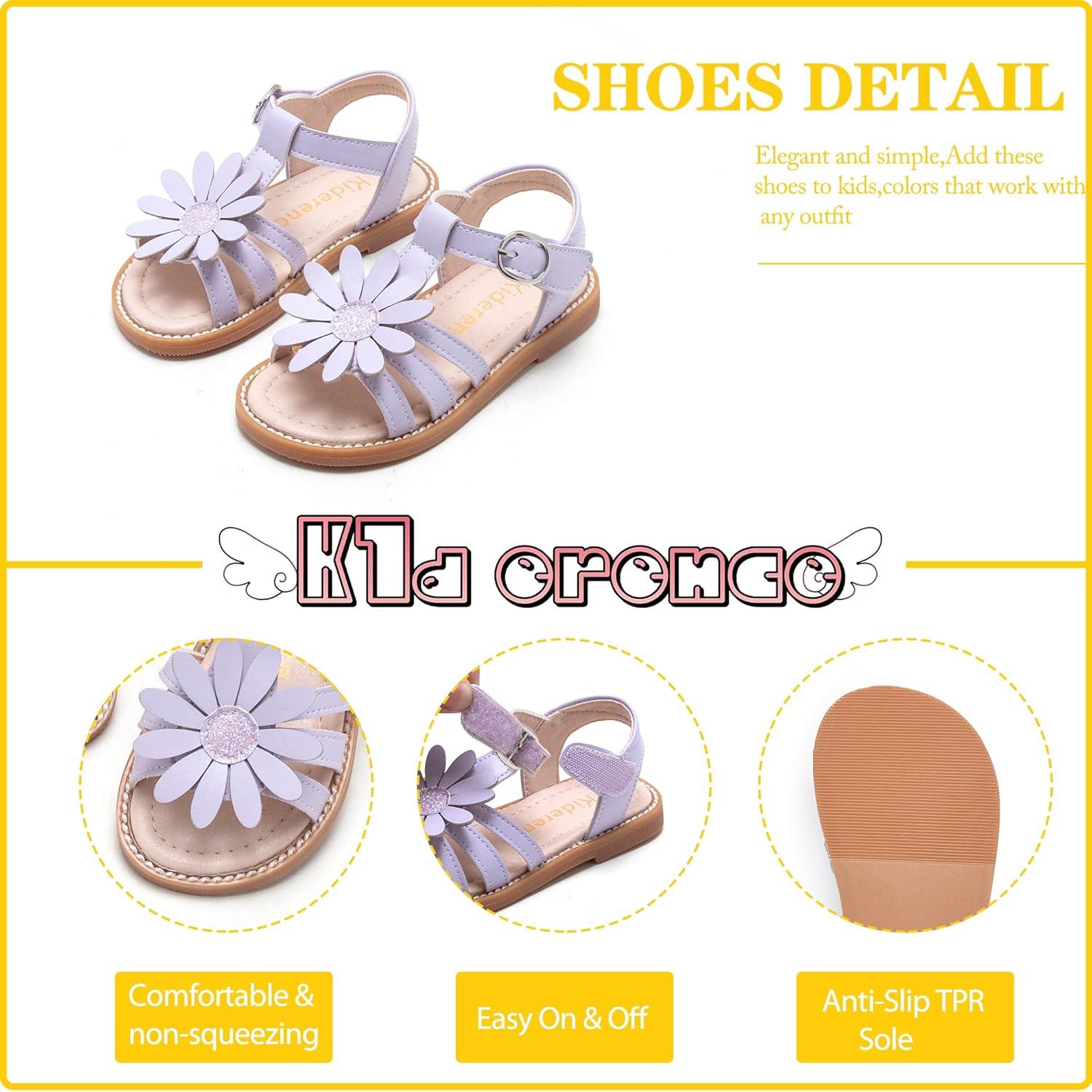 imageKiderence Toddler Girls Sandals Little Girls Kids Summer Shoes Toddler SandalsFk681 Purple