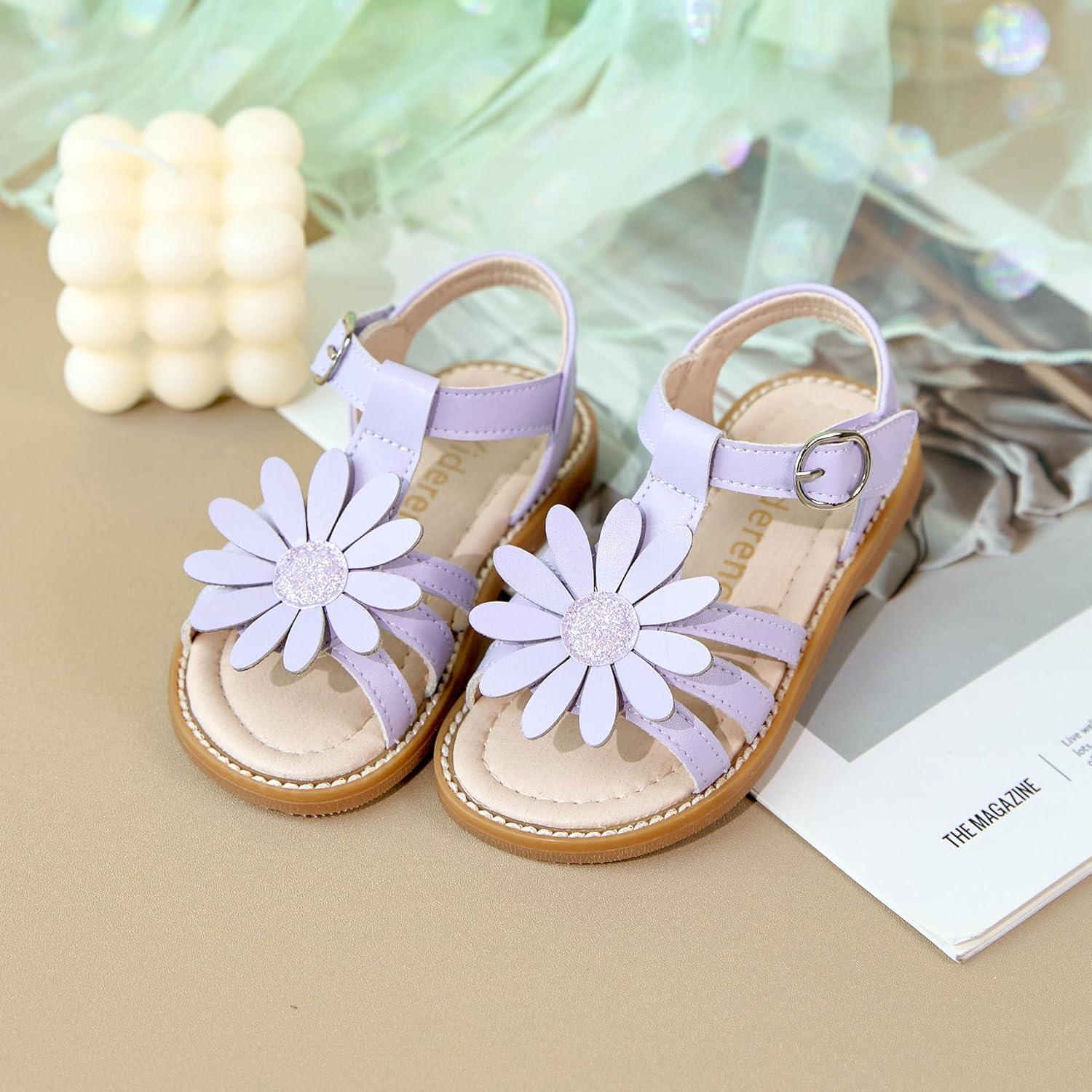 imageKiderence Toddler Girls Sandals Little Girls Kids Summer Shoes Toddler SandalsFk681 Purple