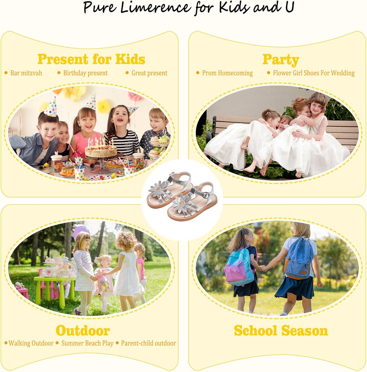 imageKiderence Toddler Girls Sandals Little Girls Kids Summer Shoes Toddler SandalsFk681 Silver