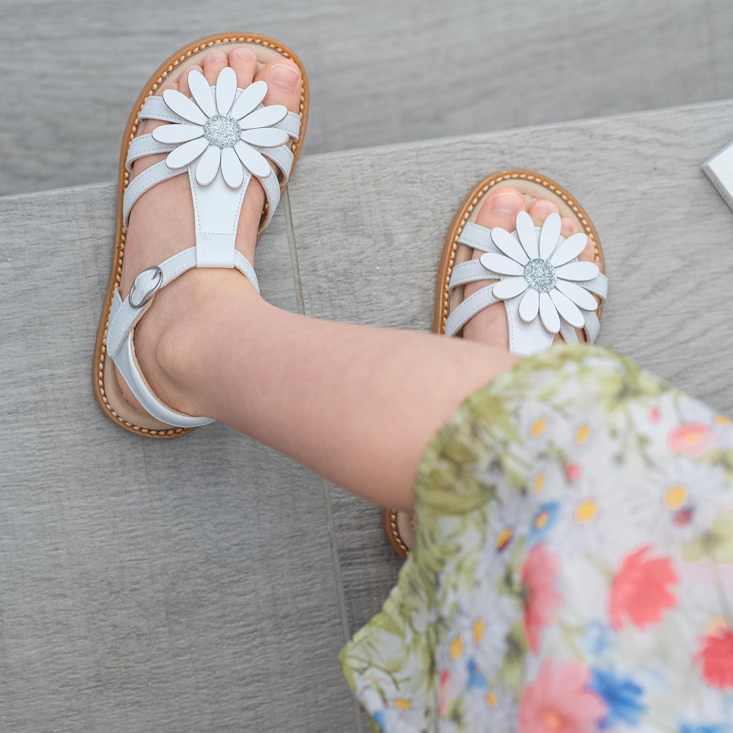 imageKiderence Toddler Girls Sandals Little Girls Kids Summer Shoes Toddler SandalsFk681 White