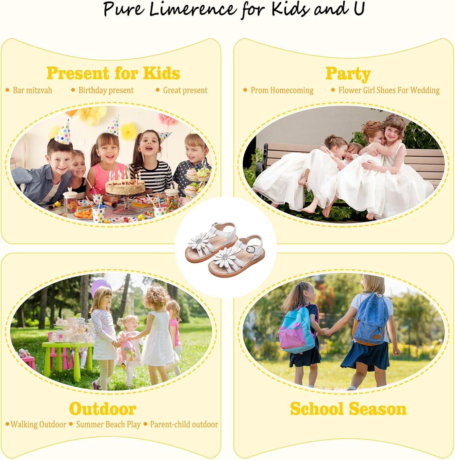 imageKiderence Toddler Girls Sandals Little Girls Kids Summer Shoes Toddler SandalsFk681 White