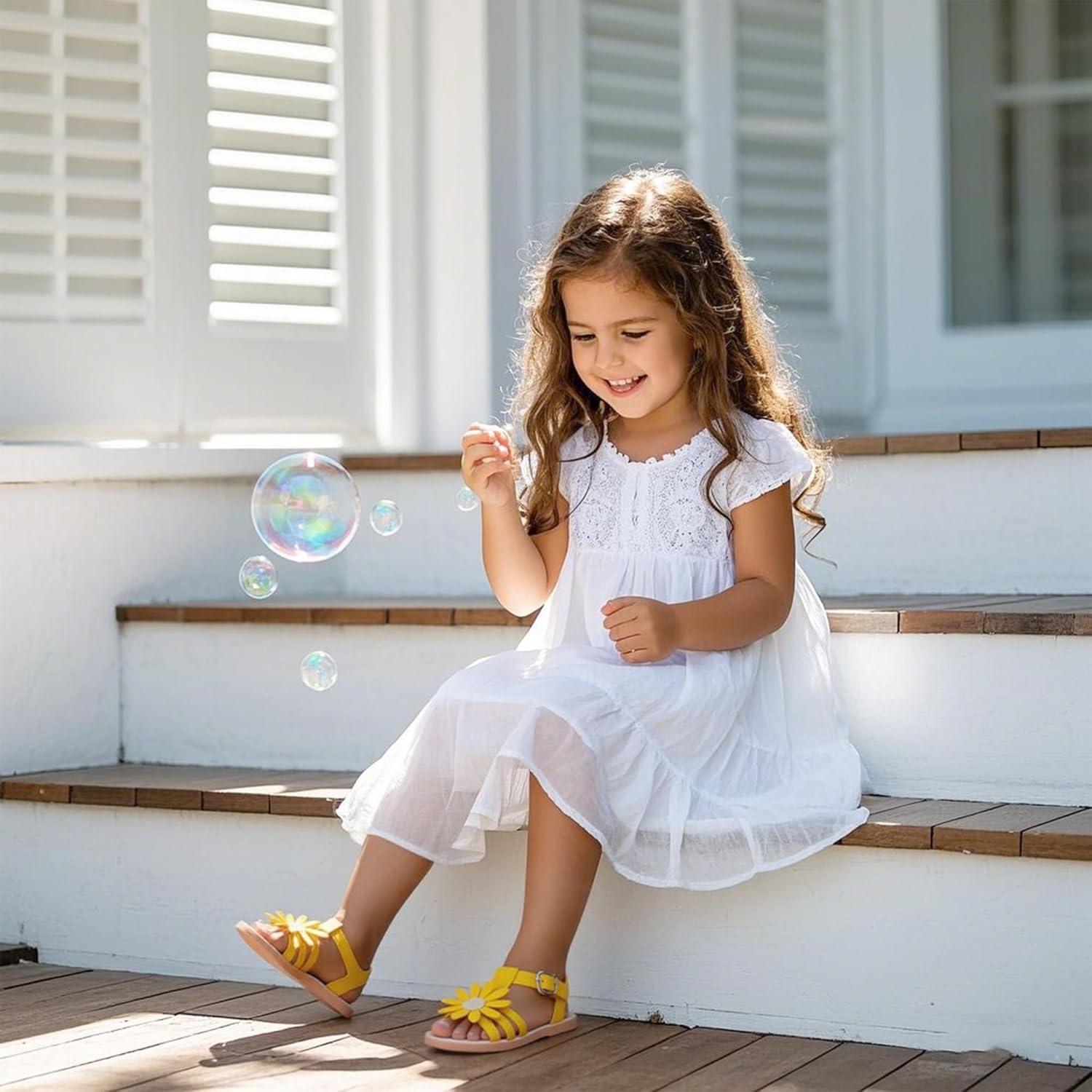 imageKiderence Toddler Girls Sandals Little Girls Kids Summer Shoes Toddler SandalsFk681 Yellow