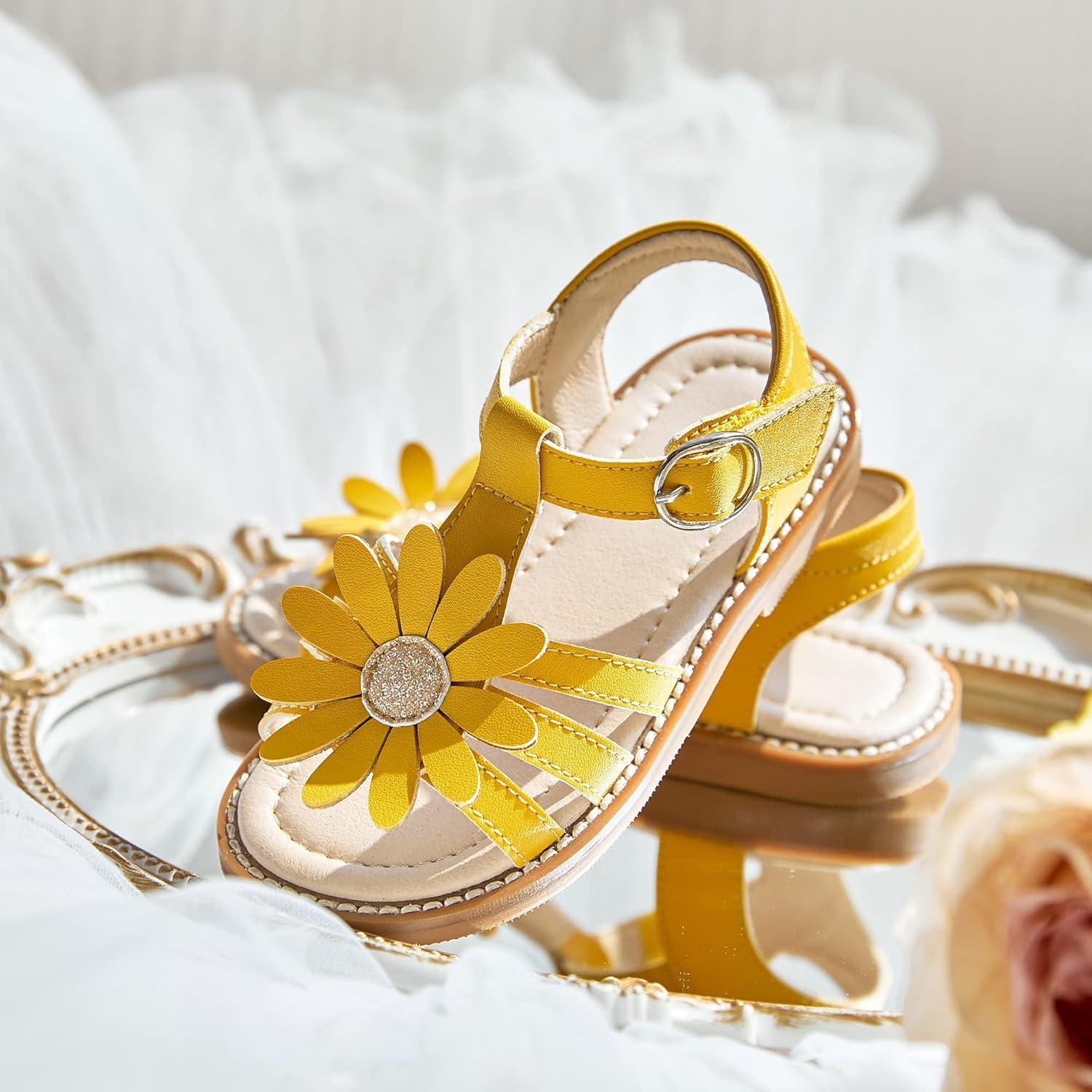 imageKiderence Toddler Girls Sandals Little Girls Kids Summer Shoes Toddler SandalsFk681 Yellow