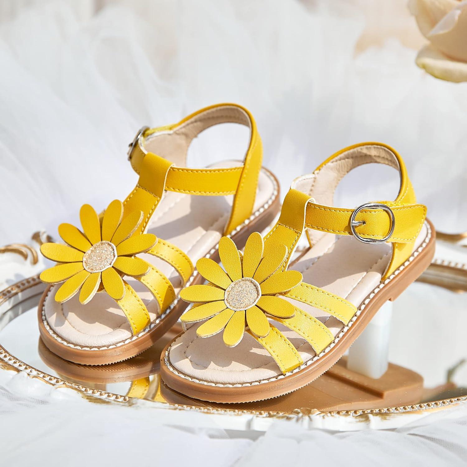 imageKiderence Toddler Girls Sandals Little Girls Kids Summer Shoes Toddler SandalsFk681 Yellow