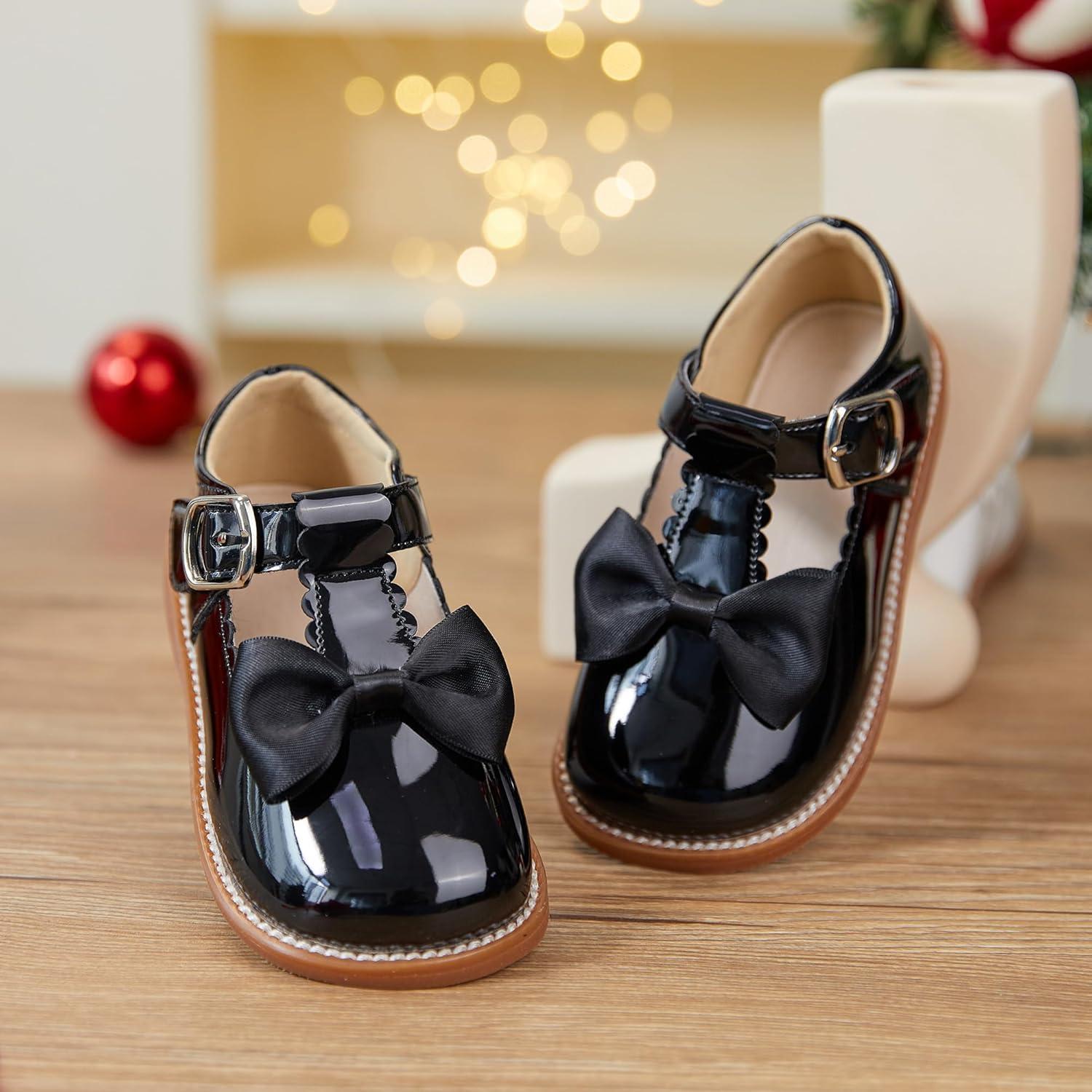 imageKiderence Toddler Little Girl Mary Jane Dress Shoes School Oxford for Girls FlatsCk331 Black