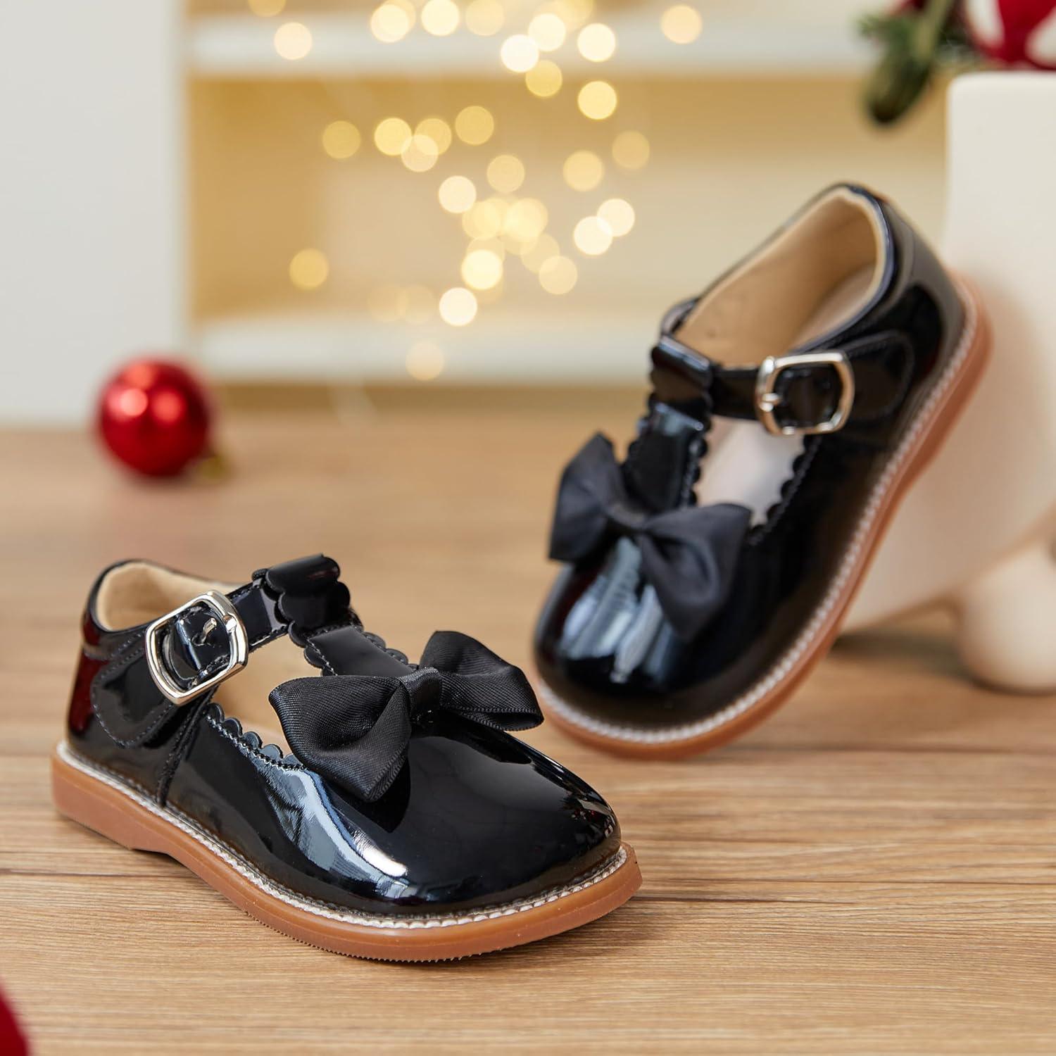 imageKiderence Toddler Little Girl Mary Jane Dress Shoes School Oxford for Girls FlatsCk331 Black