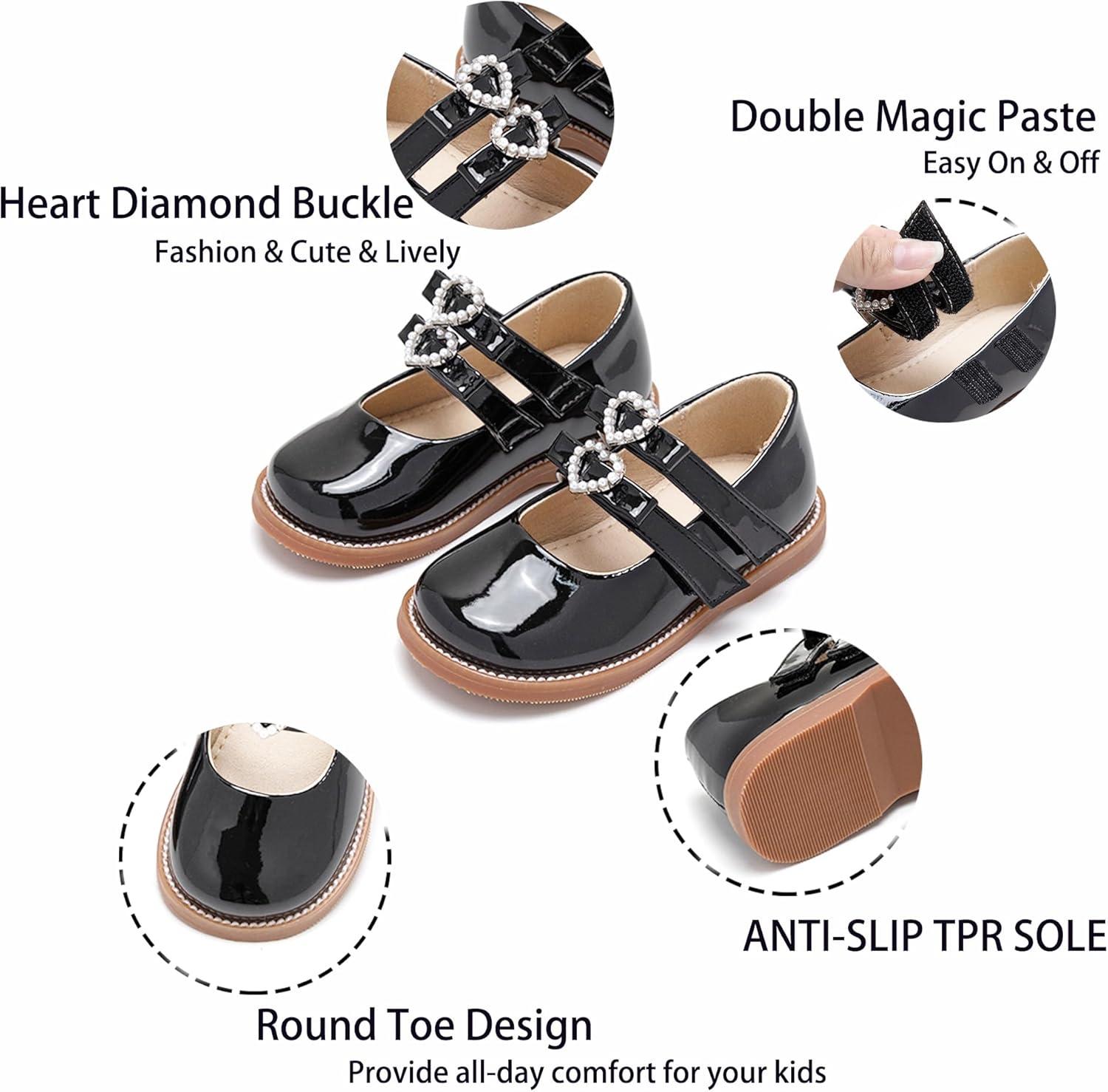 imageKiderence Toddler Little Girl Mary Jane Dress Shoes School Oxford for Girls FlatsCk336 Black