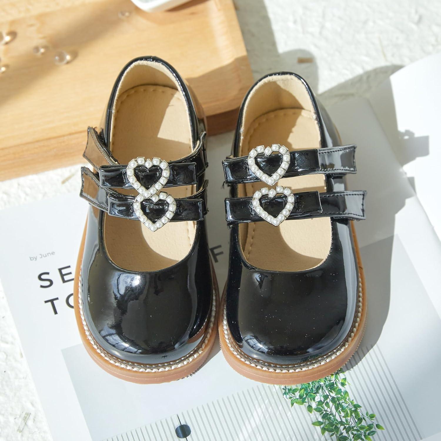 imageKiderence Toddler Little Girl Mary Jane Dress Shoes School Oxford for Girls FlatsCk336 Black