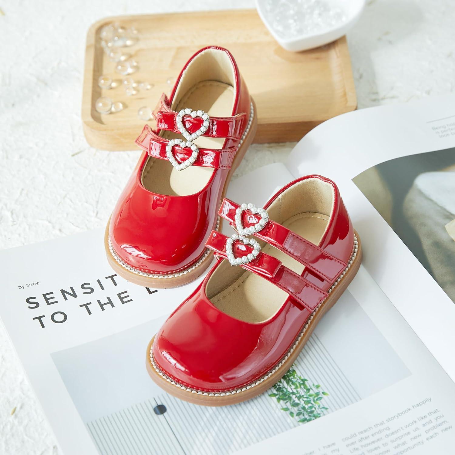 imageKiderence Toddler Little Girl Mary Jane Dress Shoes School Oxford for Girls FlatsCk336 Red