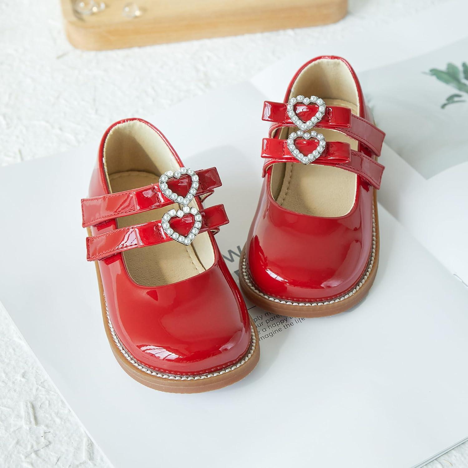 imageKiderence Toddler Little Girl Mary Jane Dress Shoes School Oxford for Girls FlatsCk336 Red