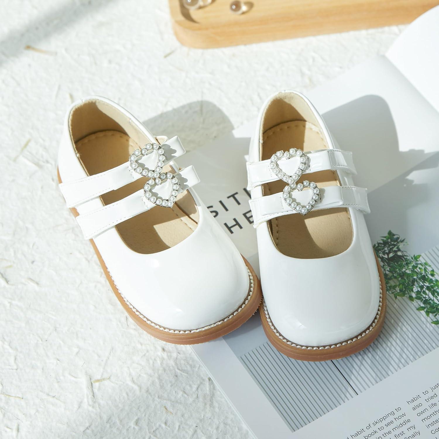 imageKiderence Toddler Little Girl Mary Jane Dress Shoes School Oxford for Girls FlatsCk336 White