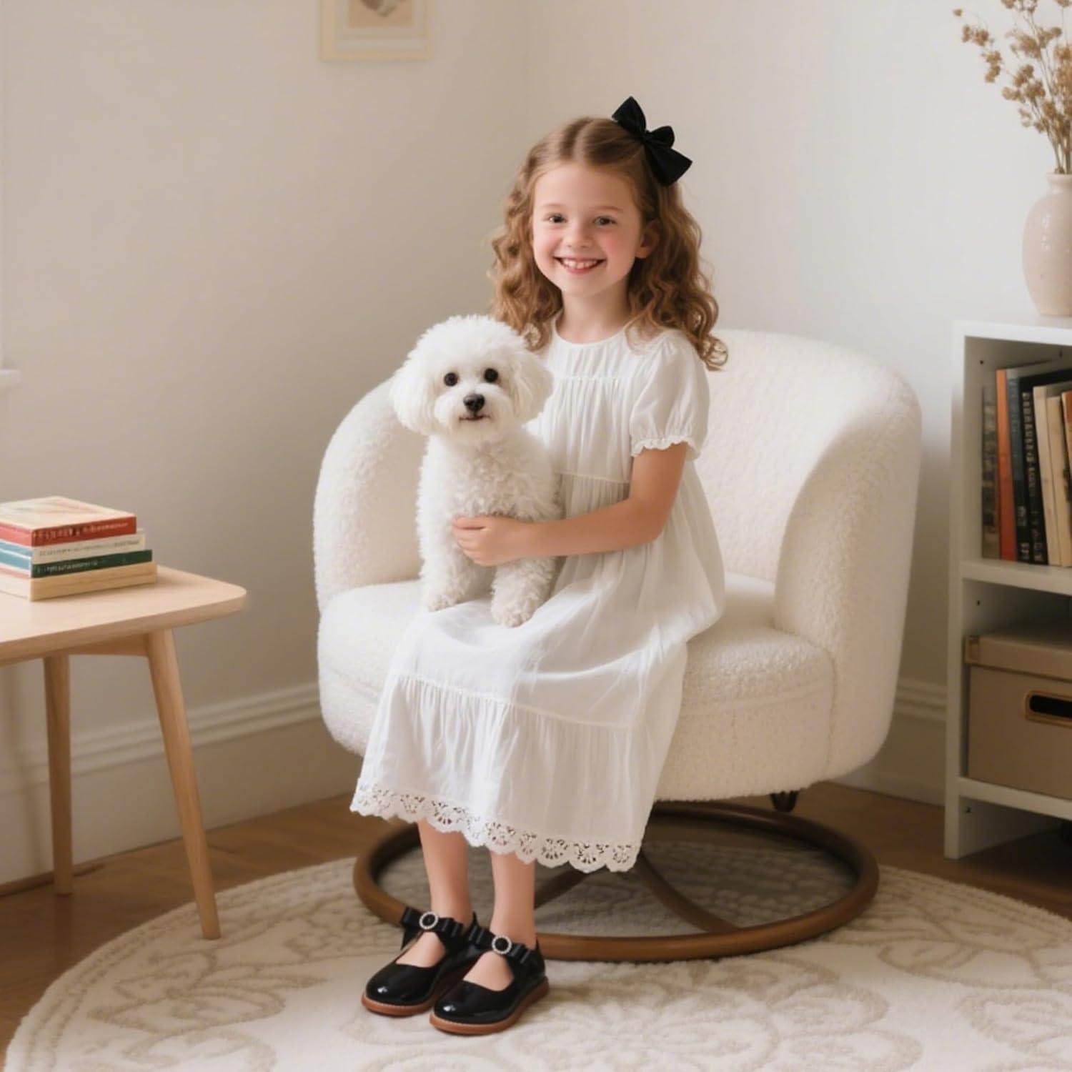 imageKiderence Toddler Little Girl Mary Jane Dress Shoes School Oxford for Girls FlatsCk503 Black