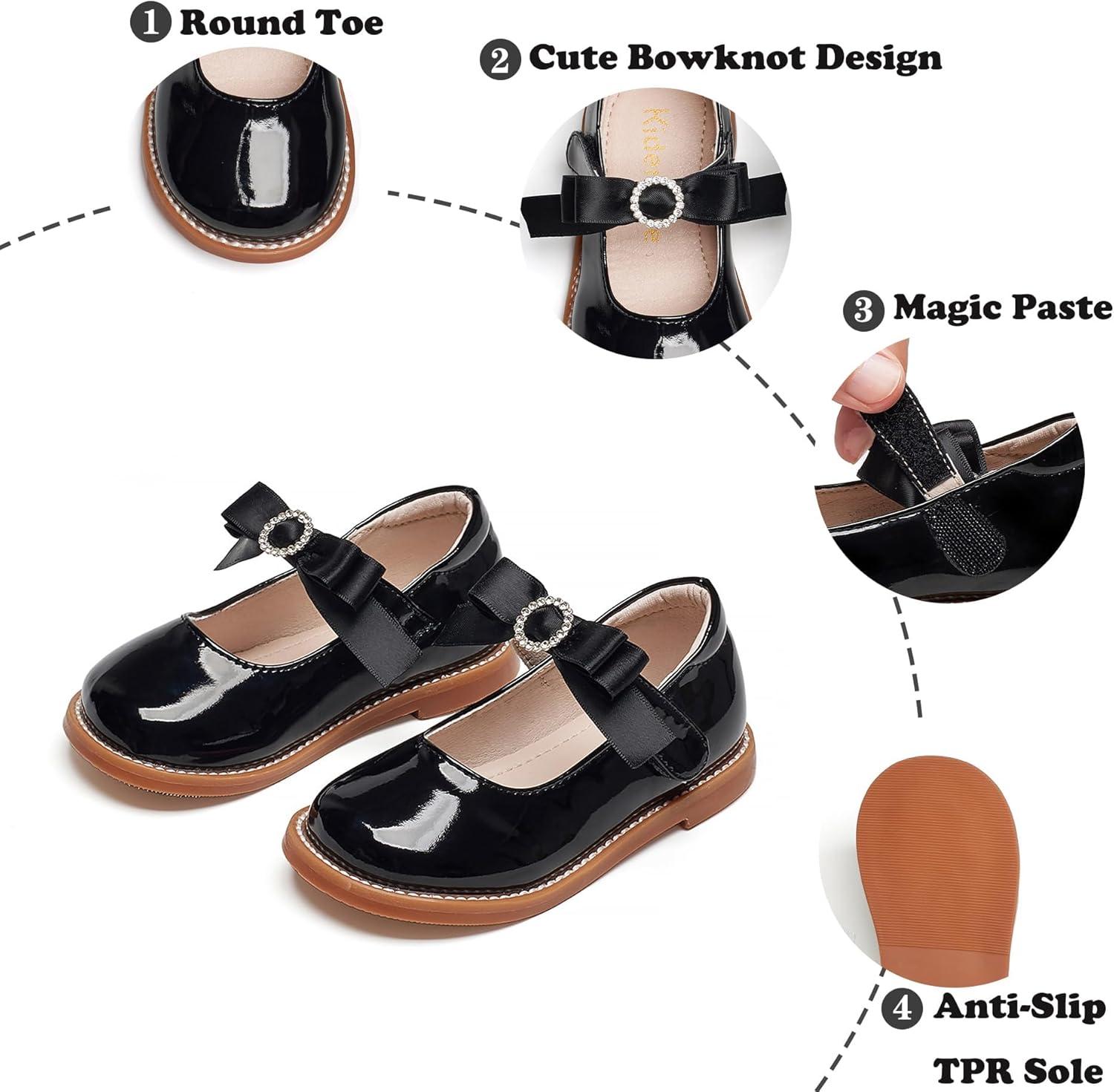 imageKiderence Toddler Little Girl Mary Jane Dress Shoes School Oxford for Girls FlatsCk503 Black