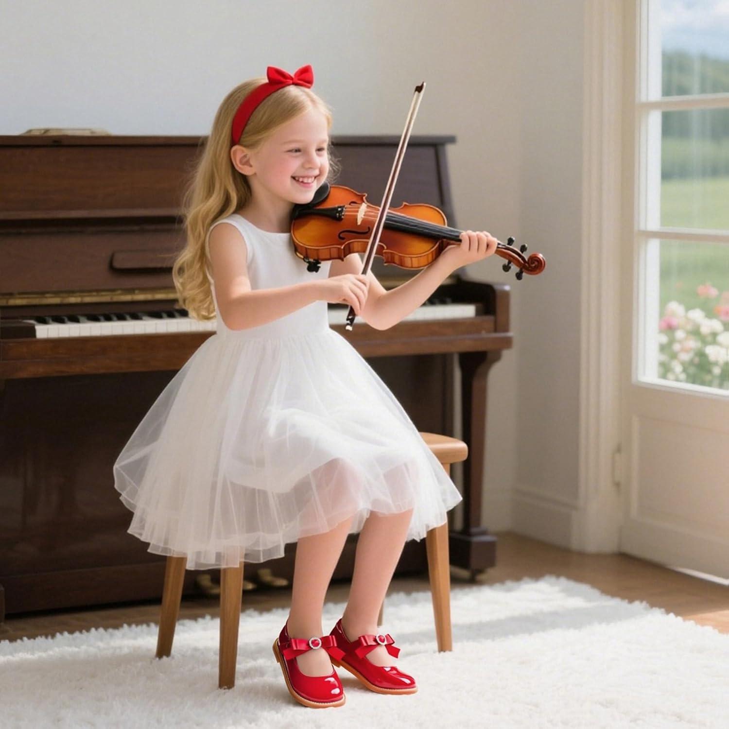 imageKiderence Toddler Little Girl Mary Jane Dress Shoes School Oxford for Girls FlatsCk503 Red