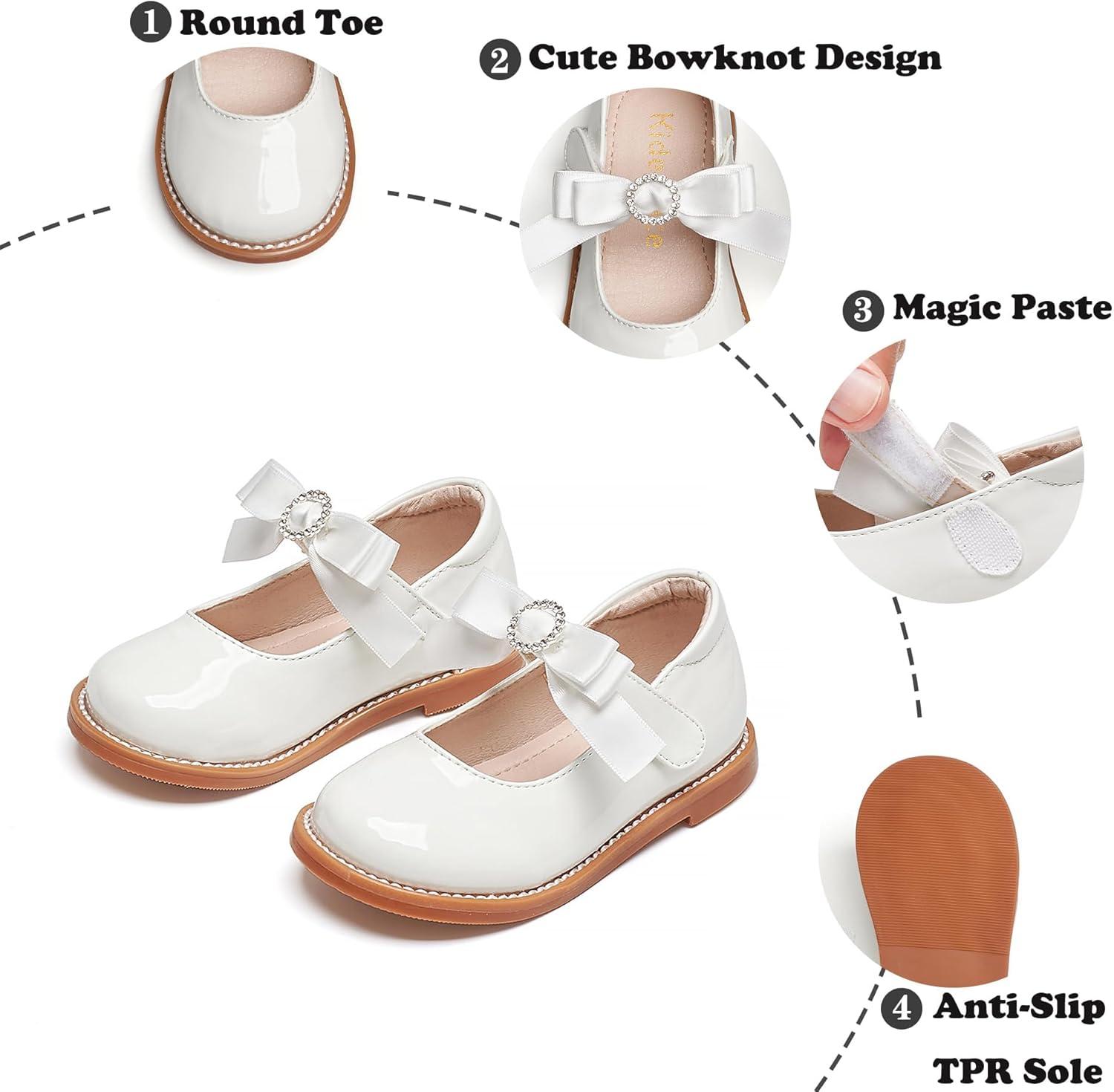 imageKiderence Toddler Little Girl Mary Jane Dress Shoes School Oxford for Girls FlatsCk503 White