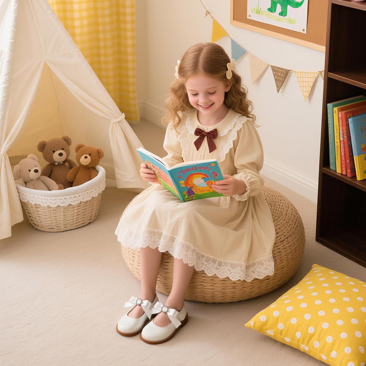 imageKiderence Toddler Little Girl Mary Jane Dress Shoes School Oxford for Girls FlatsCk503 White