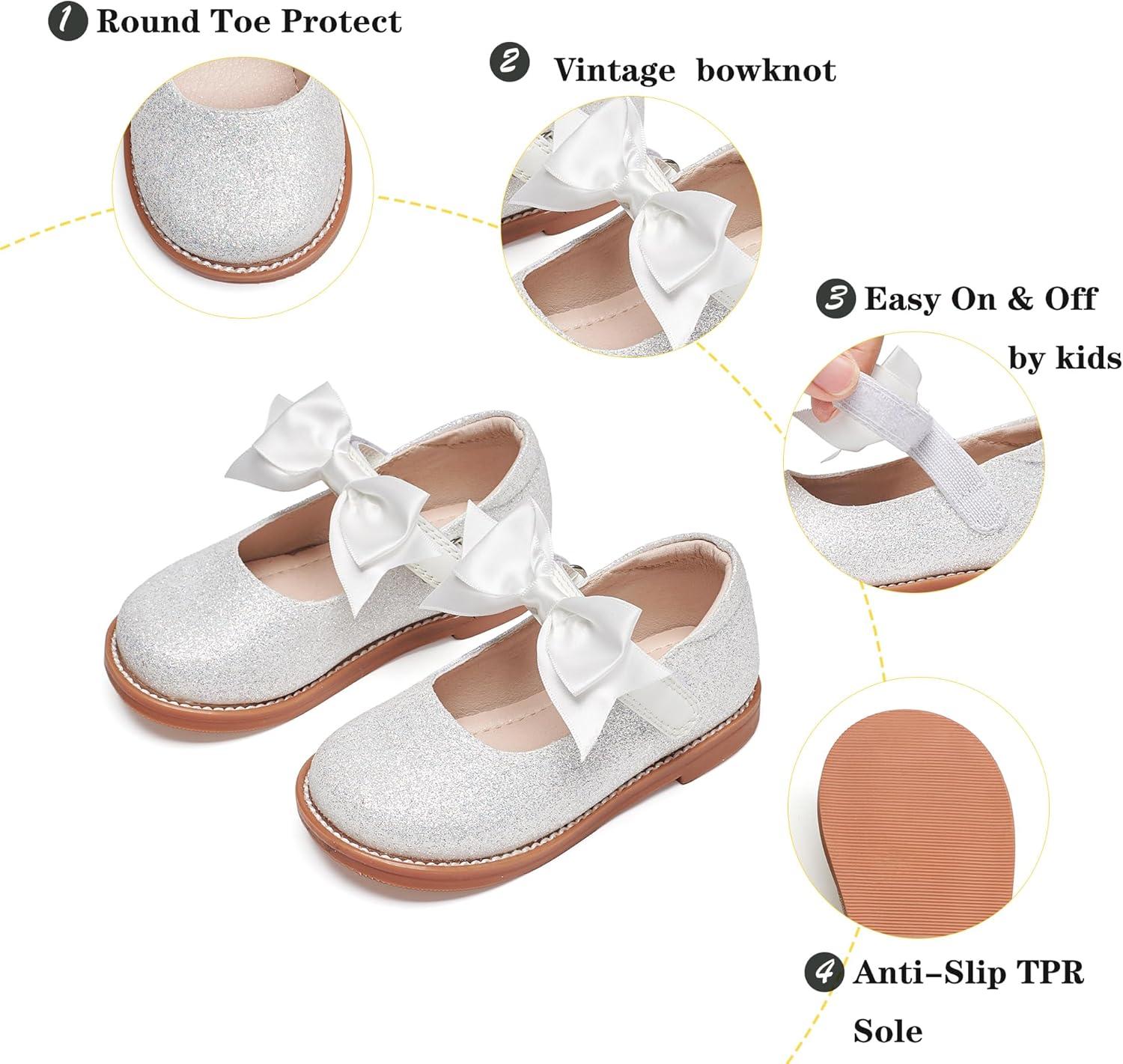 imageKiderence Toddler Little Girl Mary Jane Dress Shoes School Oxford for Girls FlatsCk504 White