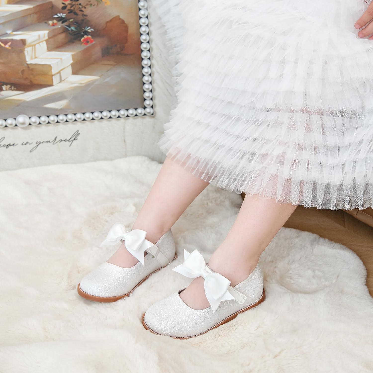 imageKiderence Toddler Little Girl Mary Jane Dress Shoes School Oxford for Girls FlatsCk504 White