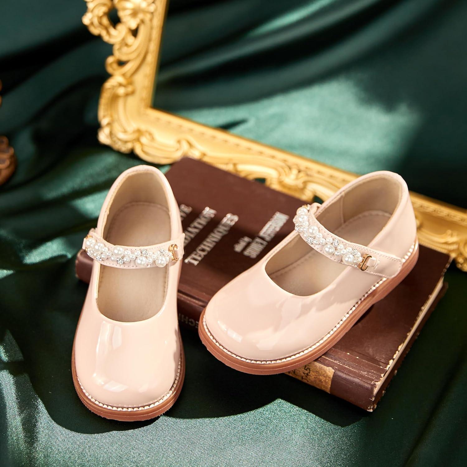 imageKiderence Toddler Little Girl Mary Jane Dress Shoes School Oxford for Girls FlatsCk505 Nude