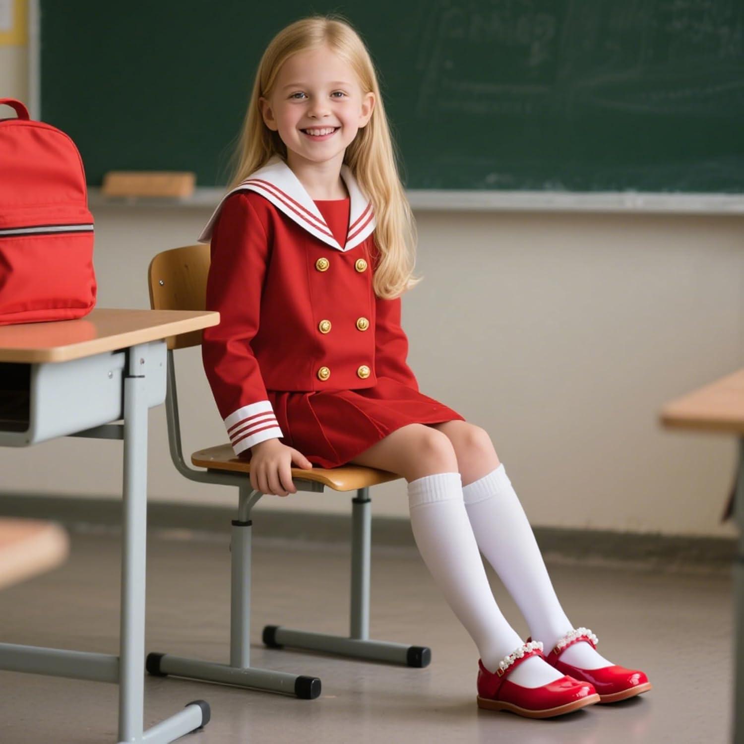 imageKiderence Toddler Little Girl Mary Jane Dress Shoes School Oxford for Girls FlatsCk505 Red