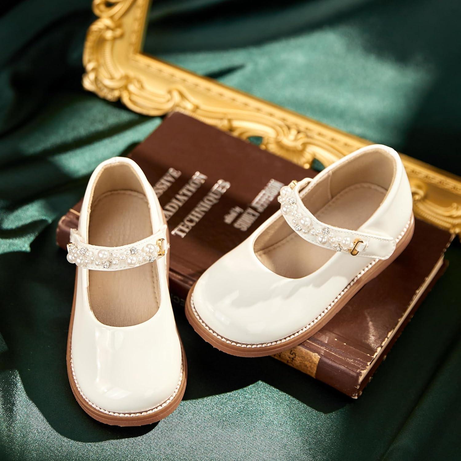 imageKiderence Toddler Little Girl Mary Jane Dress Shoes School Oxford for Girls FlatsCk505 White