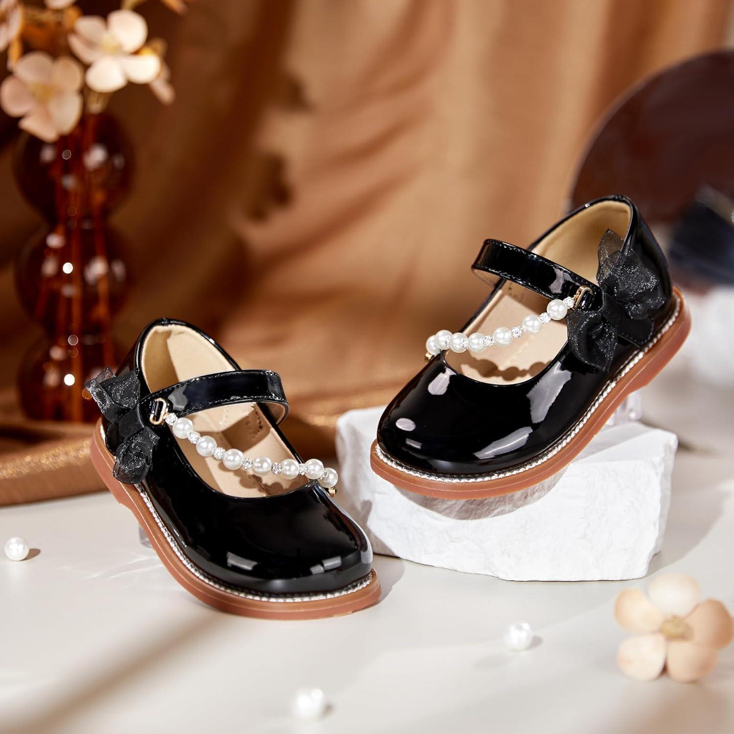 imageKiderence Toddler Little Girl Mary Jane Dress Shoes School Oxford for Girls FlatsCk507 Black