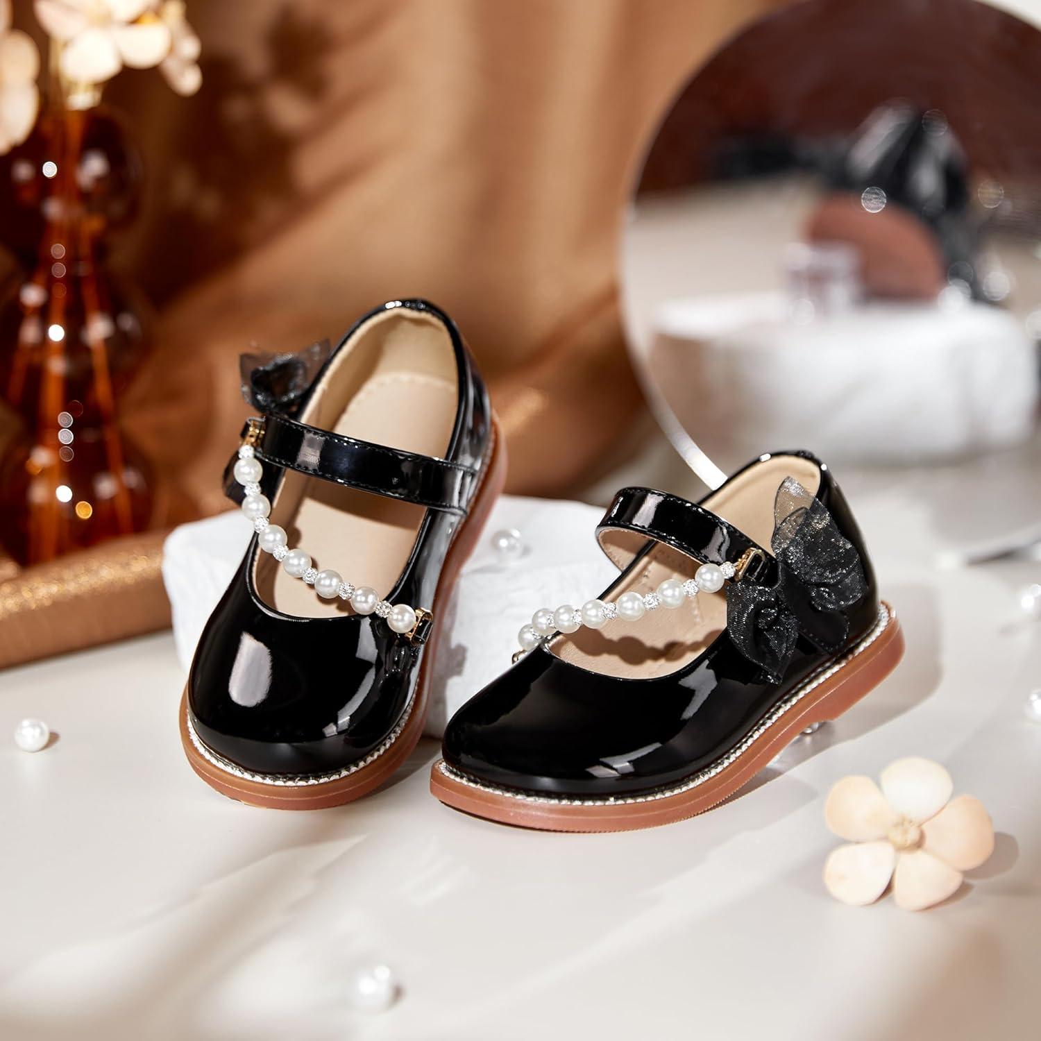 imageKiderence Toddler Little Girl Mary Jane Dress Shoes School Oxford for Girls FlatsCk507 Black