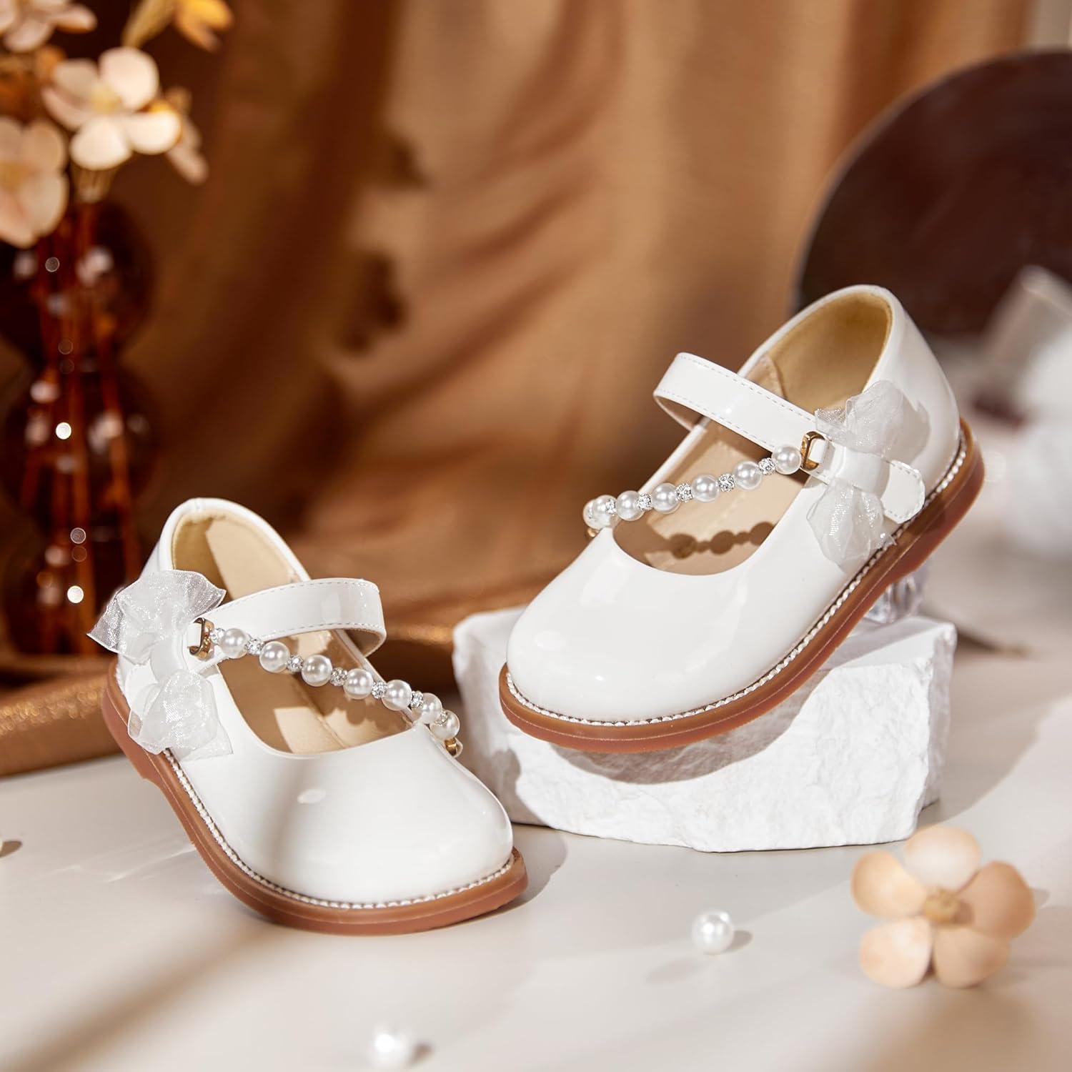 imageKiderence Toddler Little Girl Mary Jane Dress Shoes School Oxford for Girls FlatsCk507 White