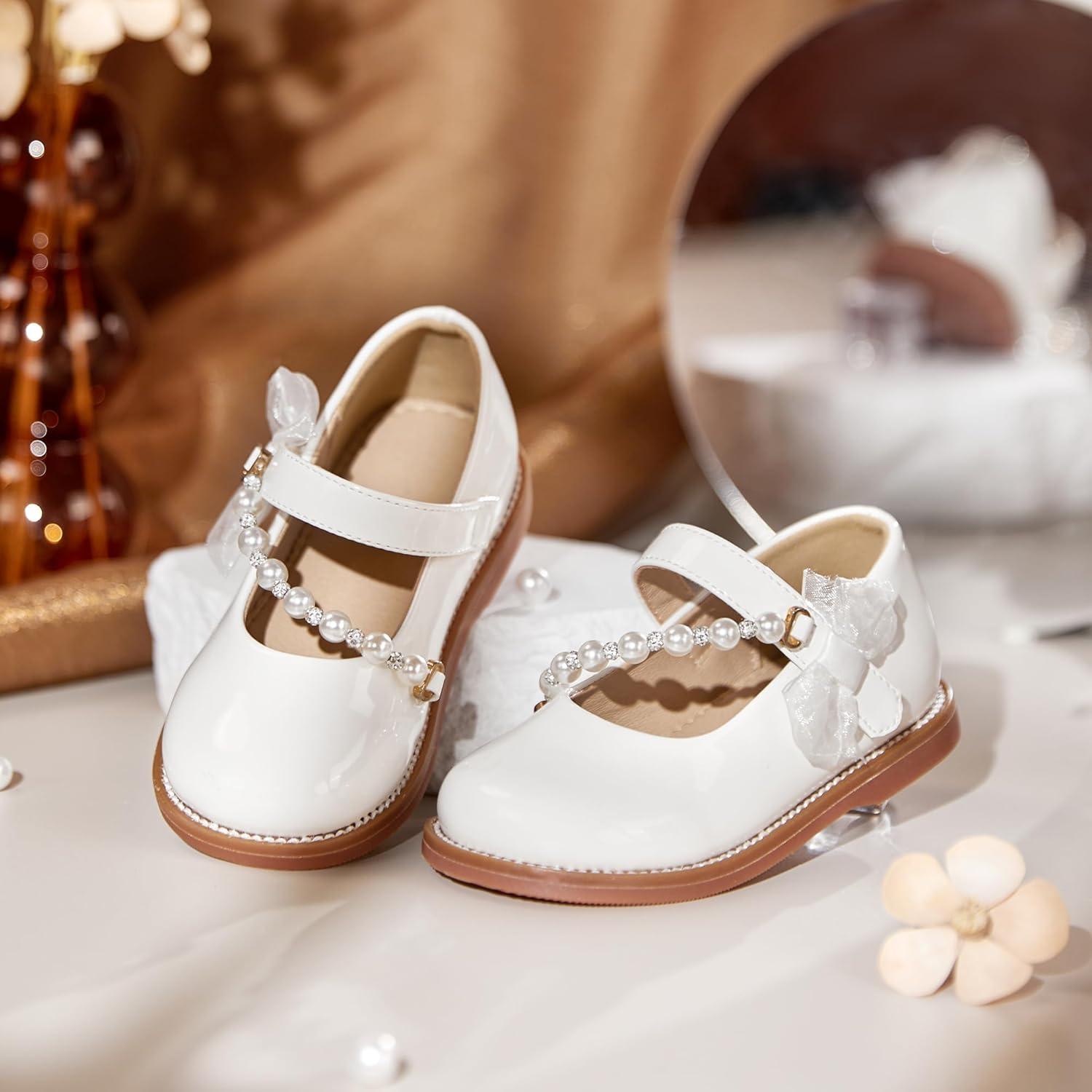 imageKiderence Toddler Little Girl Mary Jane Dress Shoes School Oxford for Girls FlatsCk507 White