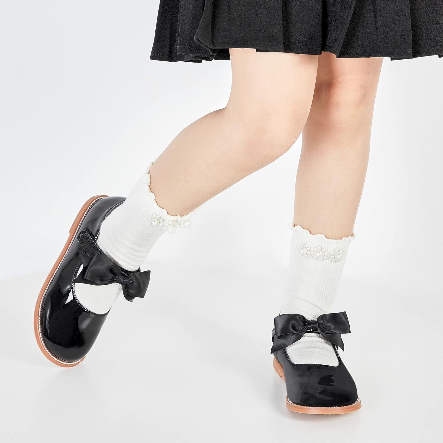 imageKiderence Toddler Little Girl Mary Jane Dress Shoes School Oxford for Girls FlatsF637 Black