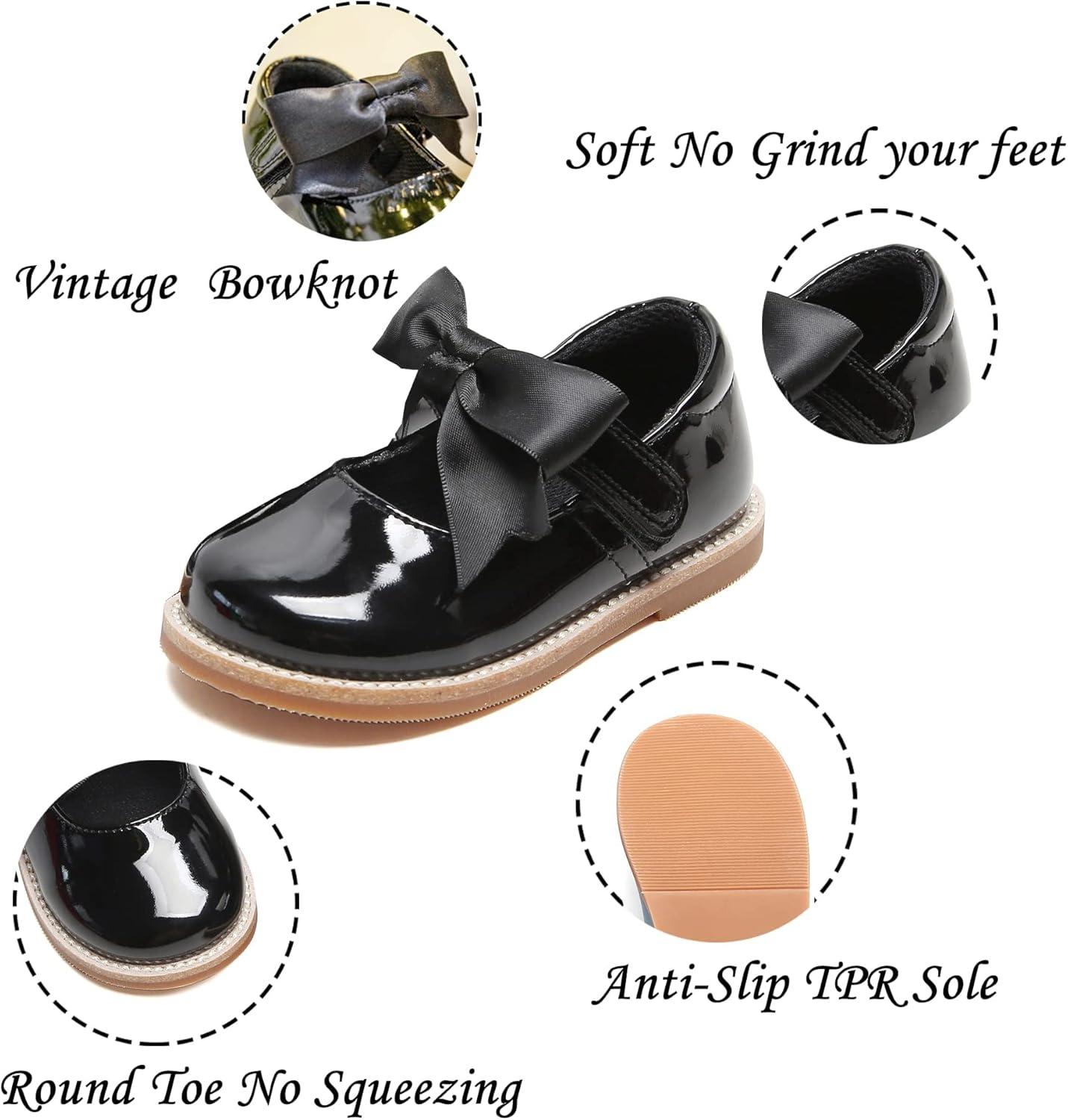 imageKiderence Toddler Little Girl Mary Jane Dress Shoes School Oxford for Girls FlatsF637 Black